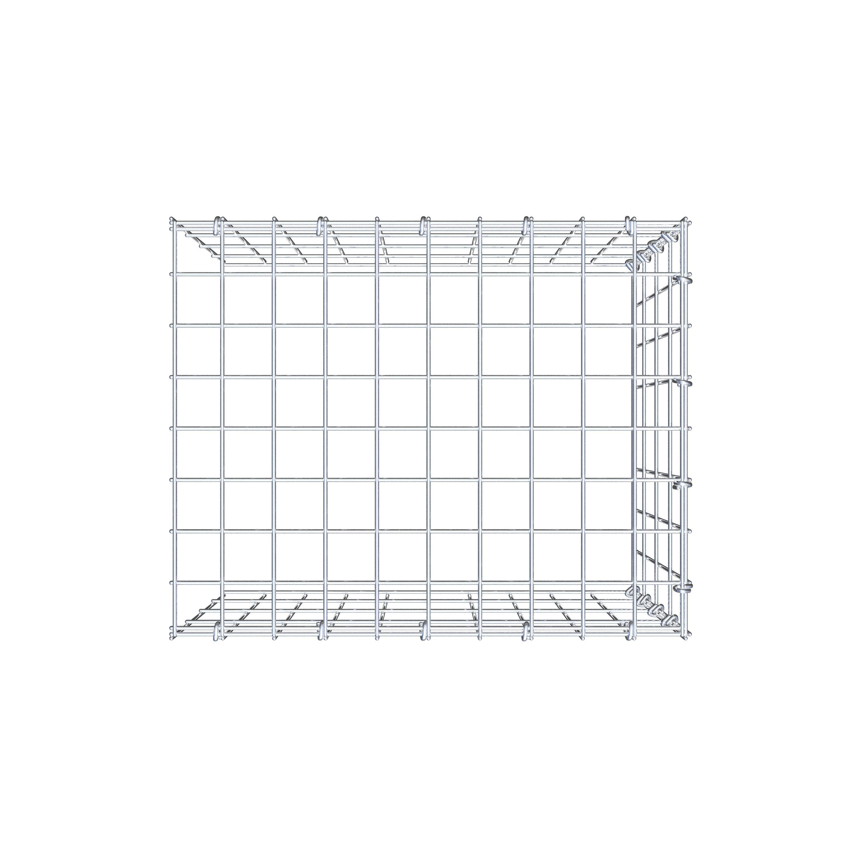 Gabion monté type 4 50 cm x 40 cm x 40 cm (L x H x P), maillage 5 cm x 10 cm, anneau en C