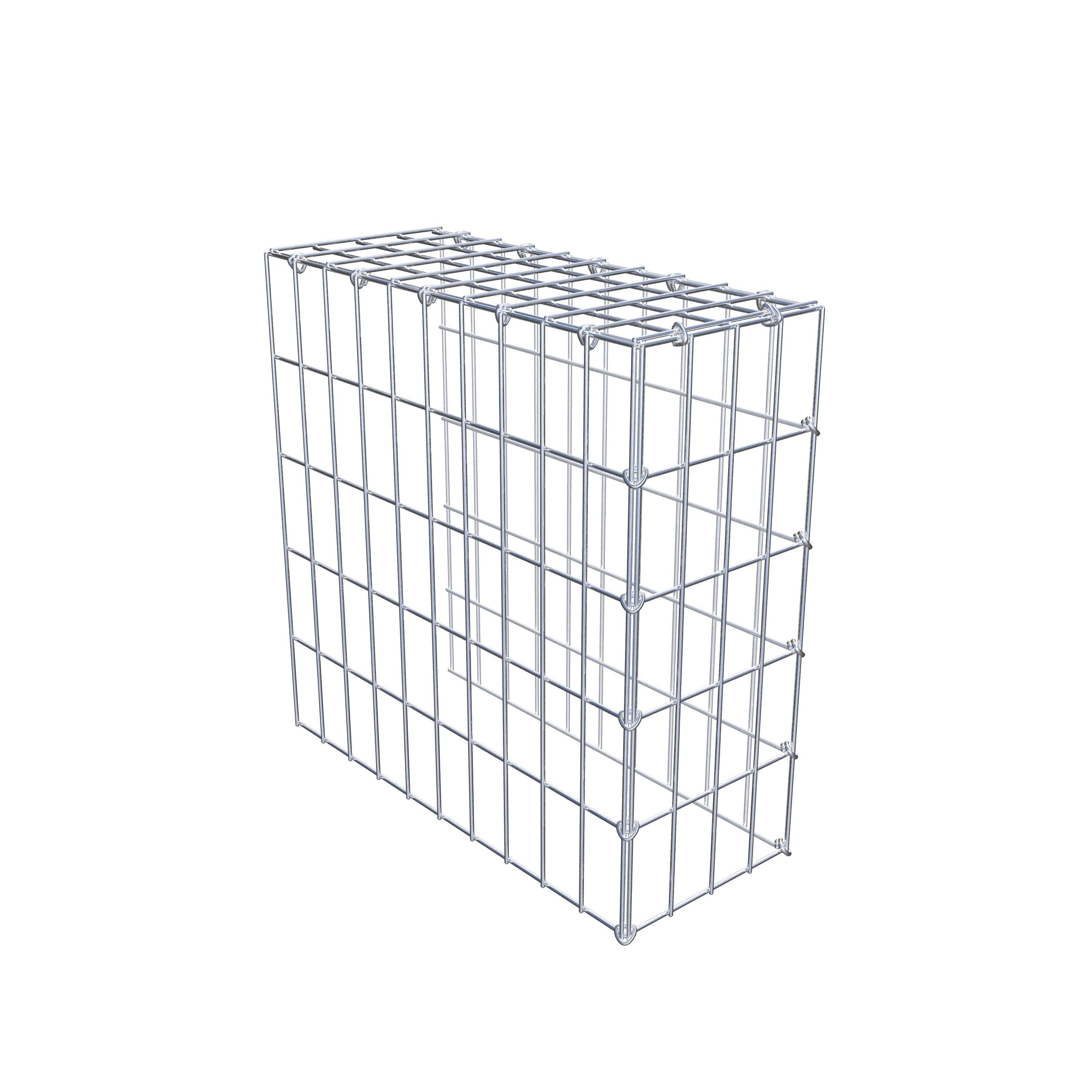 Gabion monté type 4 50 cm x 50 cm x 20 cm (L x H x P), maillage 5 cm x 10 cm, anneau en C