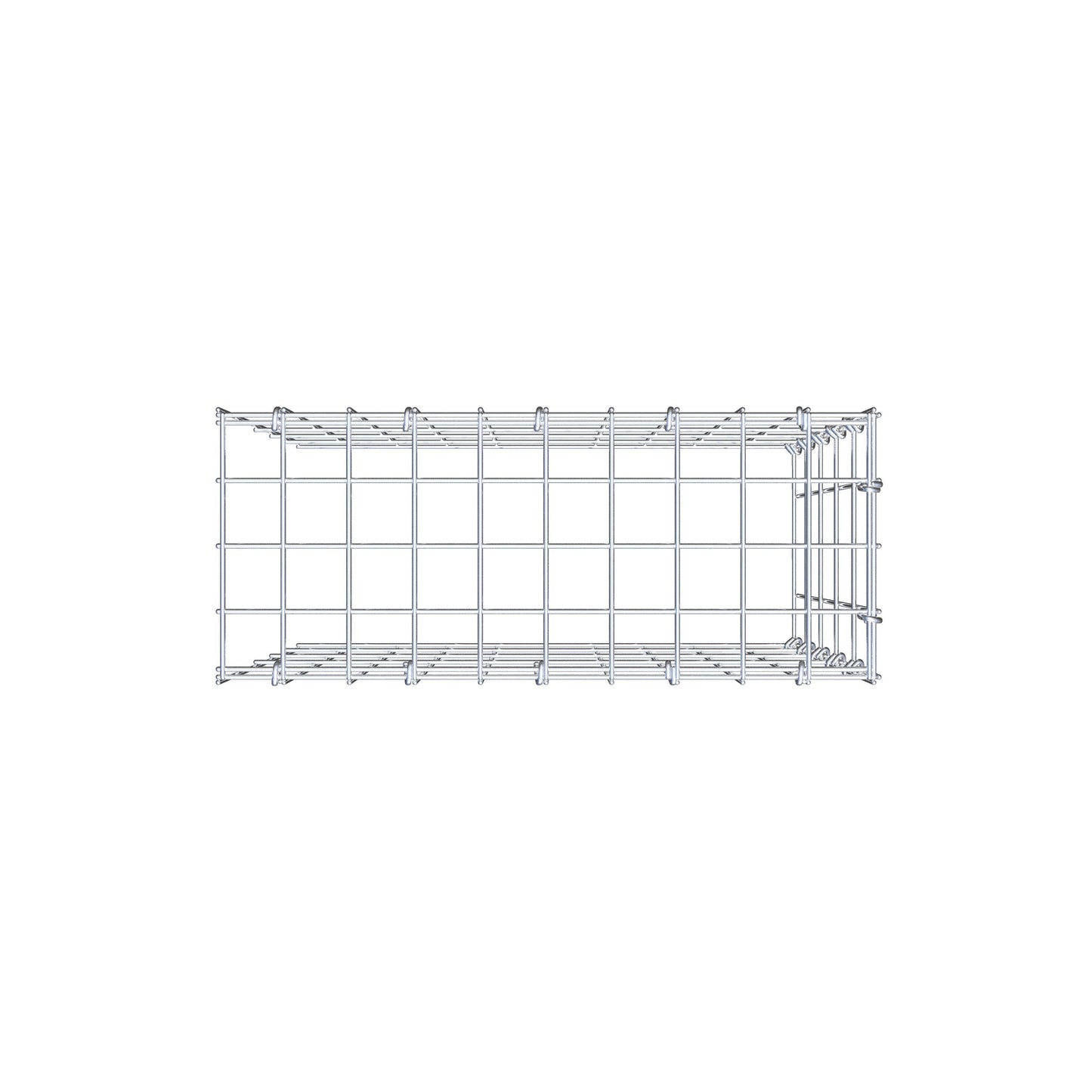 Mounted gabion type 4 50 cm x 50 cm x 20 cm (L x H x D), mesh size 5 cm x 10 cm, C-ring