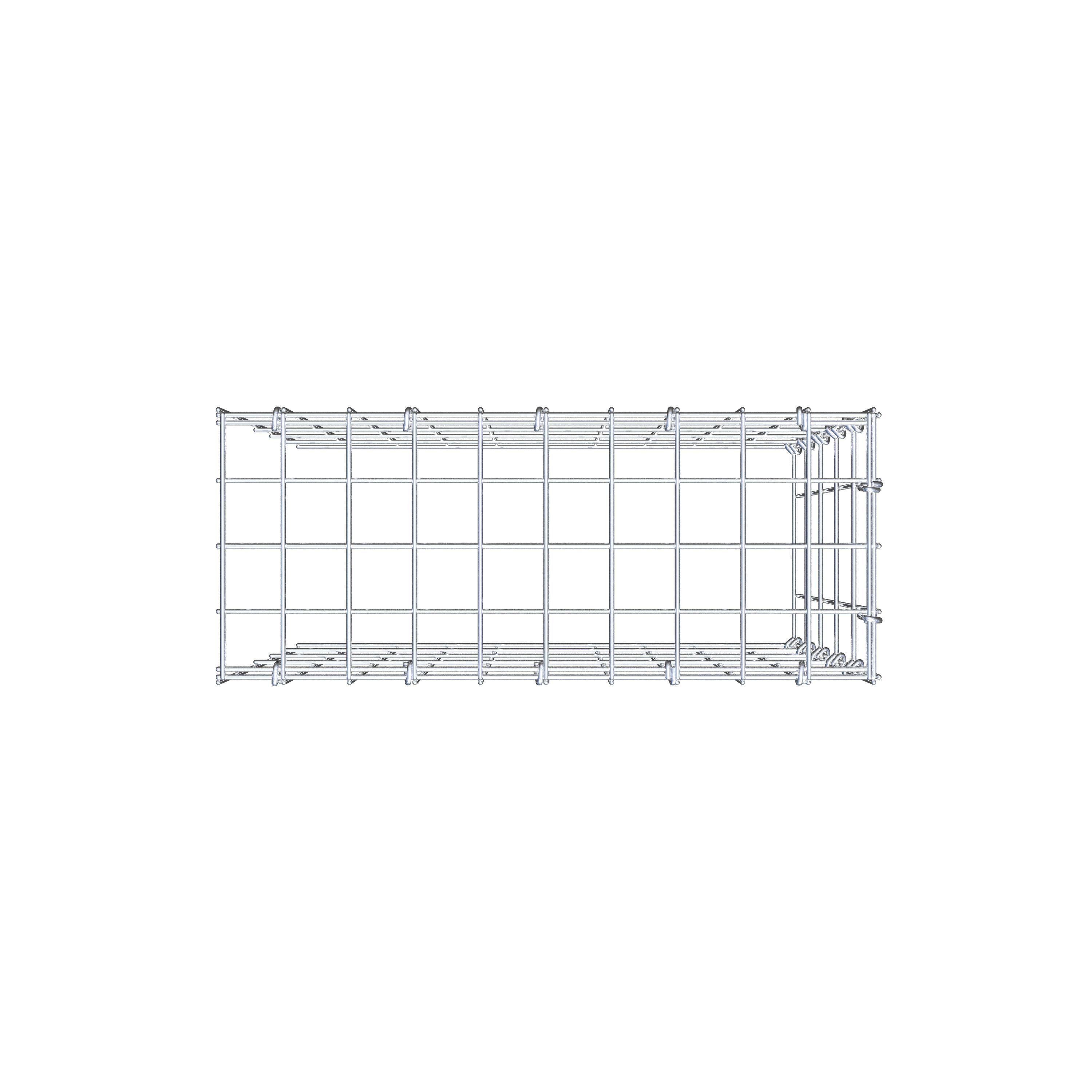 Monteret gabion type 4 50 cm x 50 cm x 20 cm (L x H x D), maskestørrelse 5 cm x 10 cm, C-ring