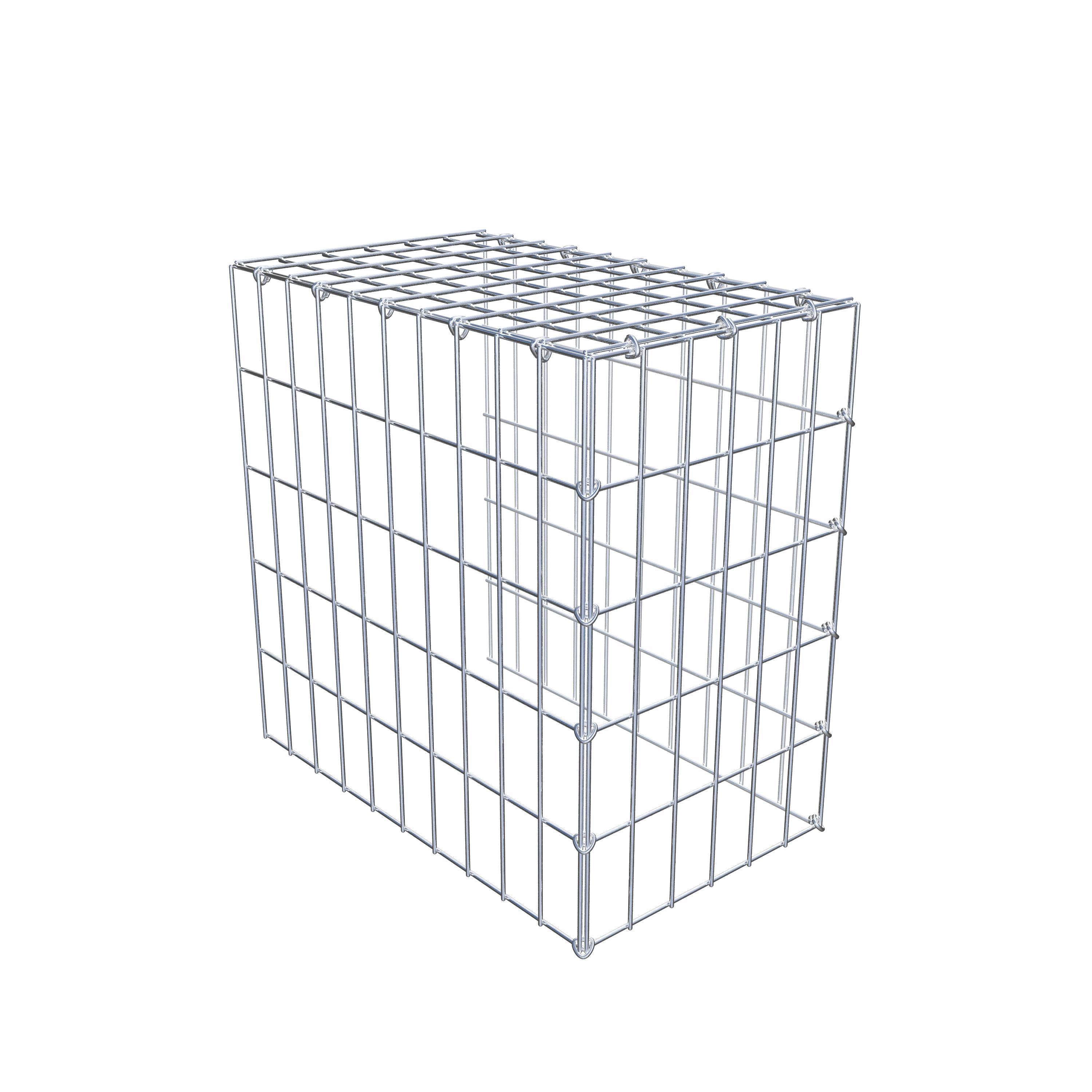 Gabion monté type 4 50 cm x 50 cm x 30 cm (L x H x P), maillage 5 cm x 10 cm, anneau en C