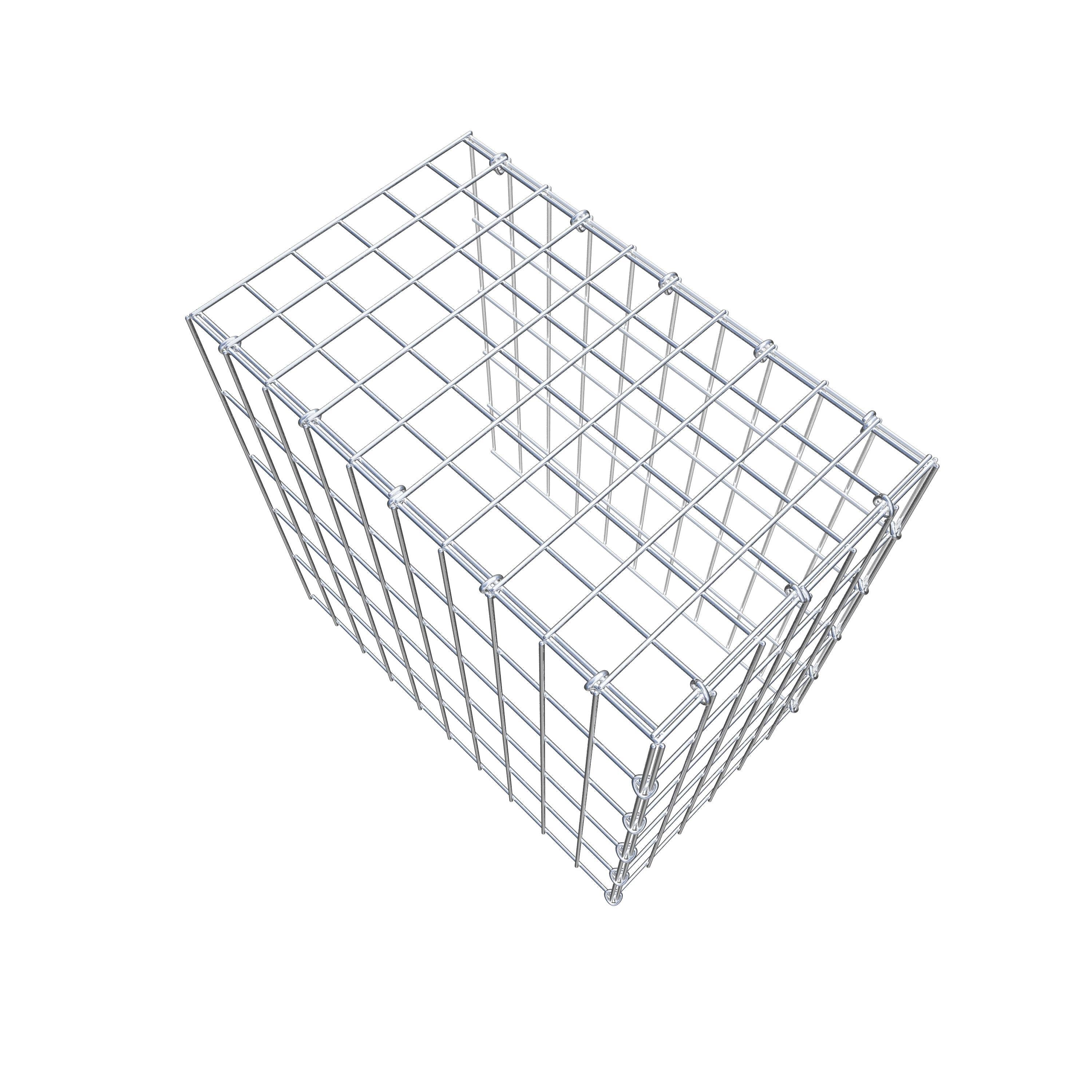 Gabion monté type 4 50 cm x 50 cm x 30 cm (L x H x P), maillage 5 cm x 10 cm, anneau en C