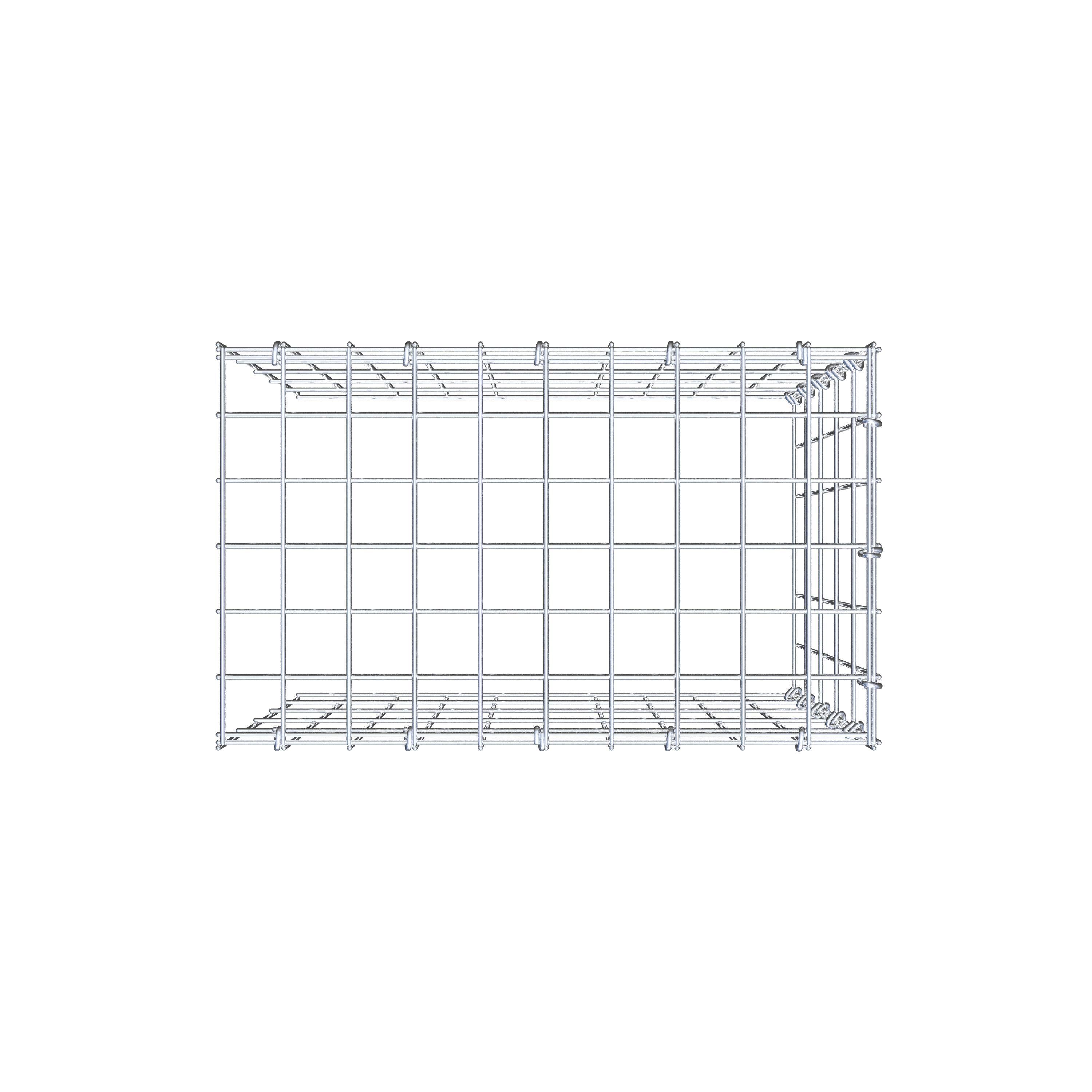 Gabion monté type 4 50 cm x 50 cm x 30 cm (L x H x P), maillage 5 cm x 10 cm, anneau en C