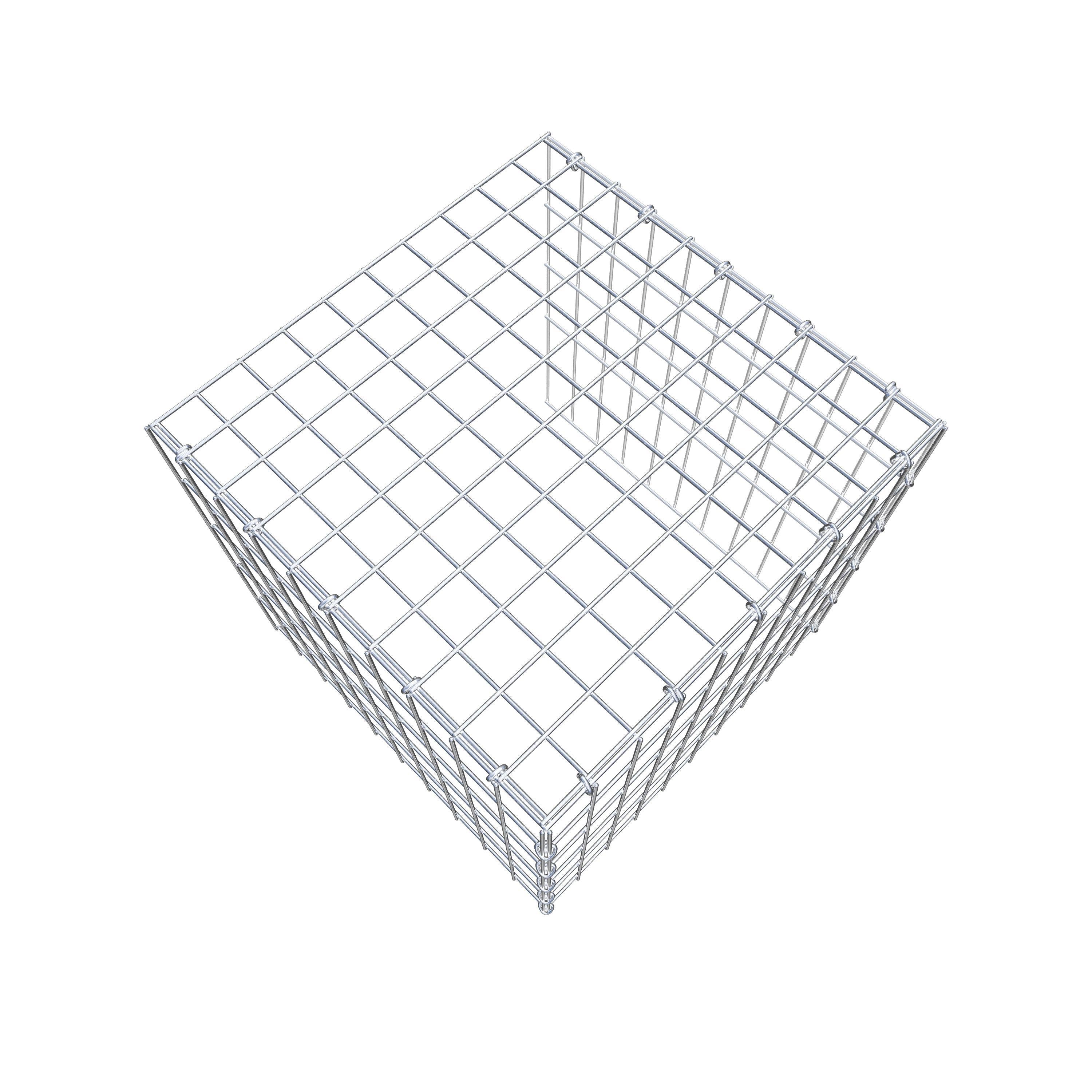 Gabion monté type 4 50 cm x 50 cm x 50 cm (L x H x P), maillage 5 cm x 10 cm, anneau en C