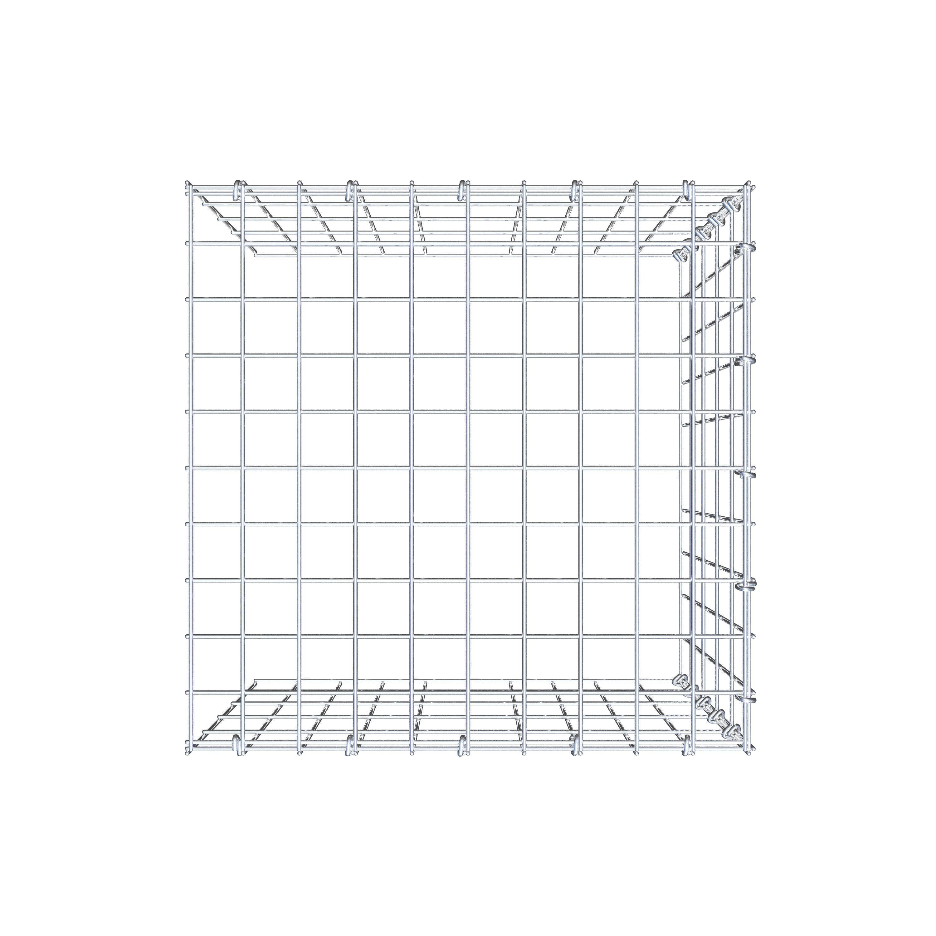 Gabion monté type 4 50 cm x 50 cm x 50 cm (L x H x P), maillage 5 cm x 10 cm, anneau en C