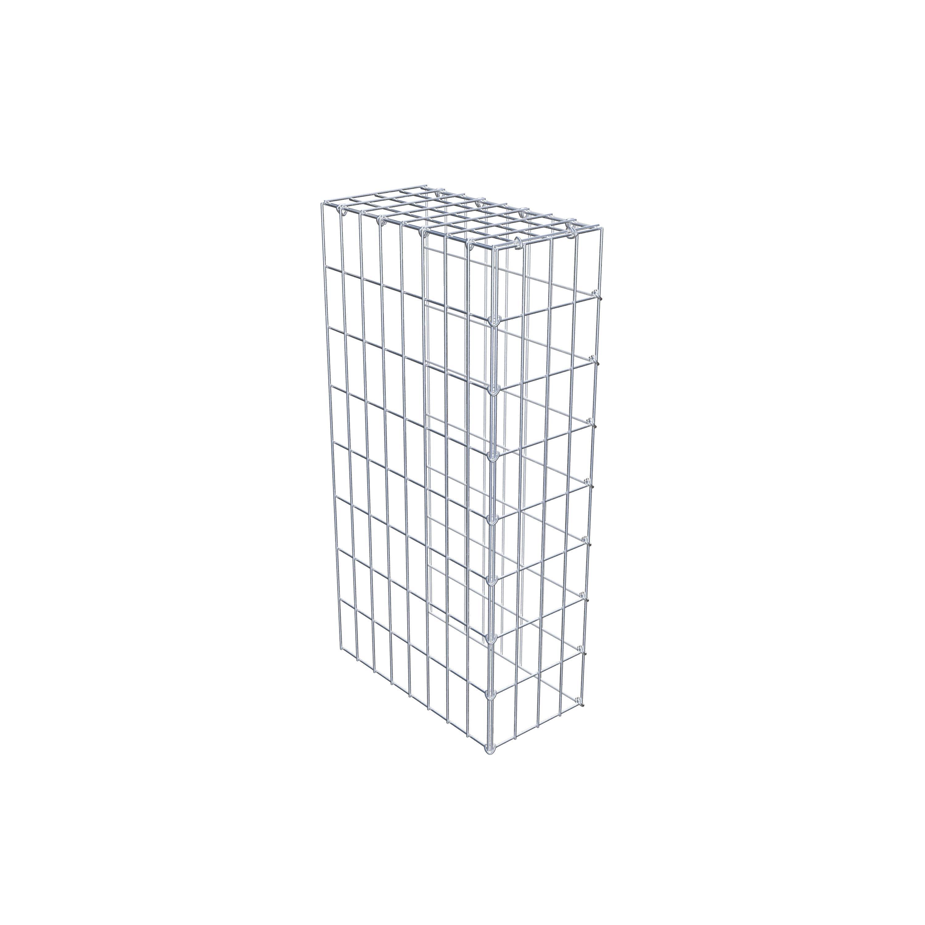 Gabion monté type 4 80 cm x 40 cm x 20 cm (L x H x P), maillage 5 cm x 10 cm, anneau en C