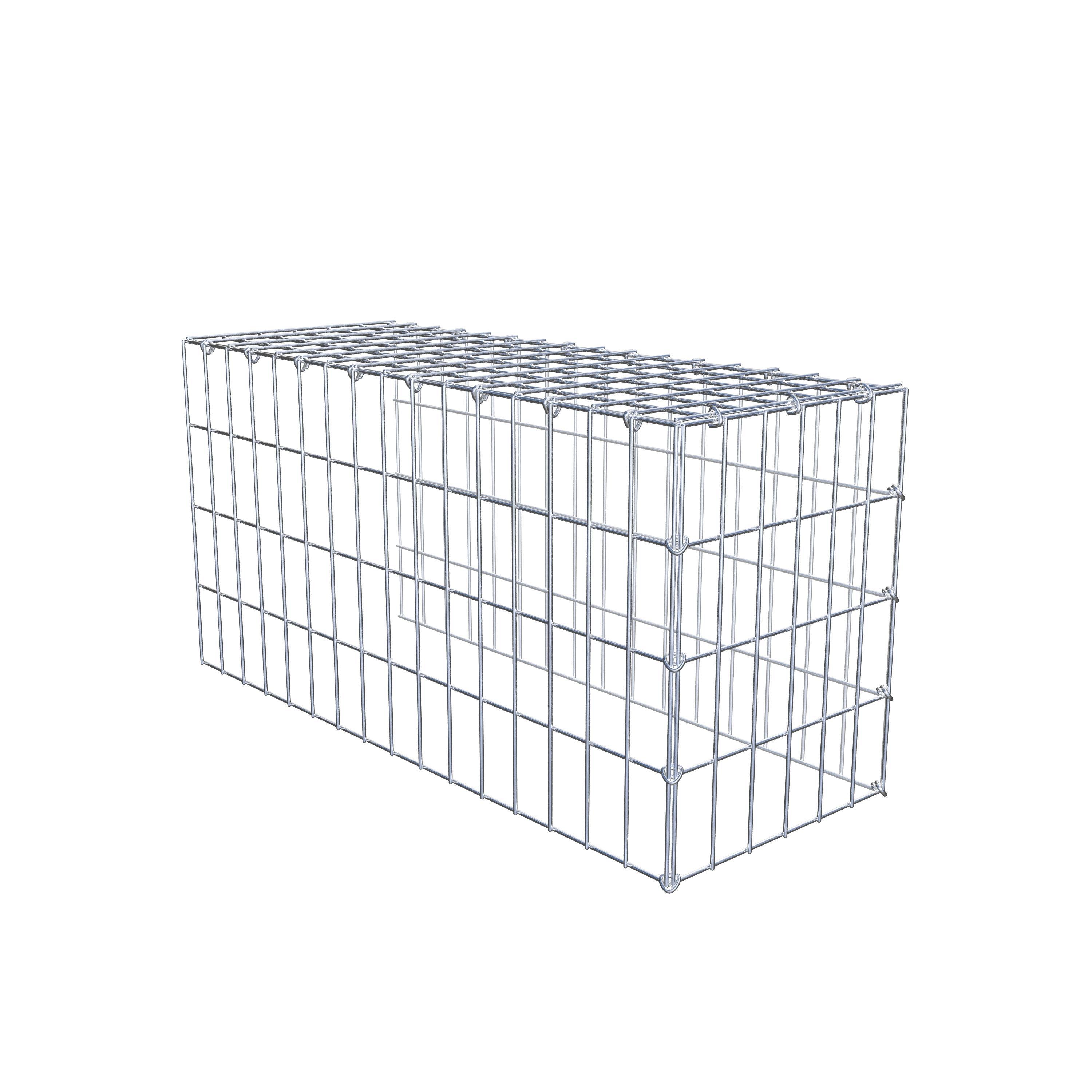 Gabion monté type 4 80 cm x 40 cm x 30 cm (L x H x P), maillage 5 cm x 10 cm, anneau en C