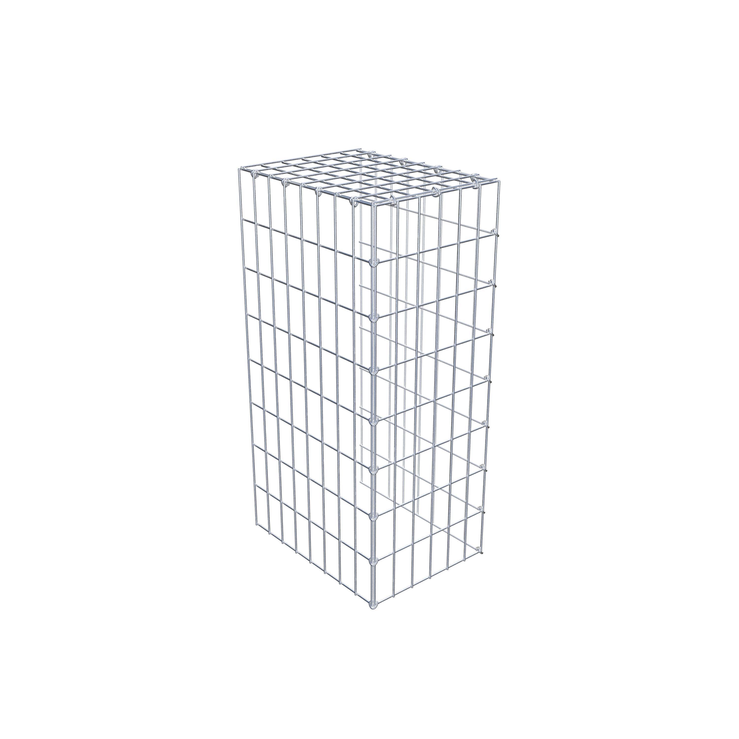 Gabion monté type 4 80 cm x 40 cm x 30 cm (L x H x P), maillage 5 cm x 10 cm, anneau en C