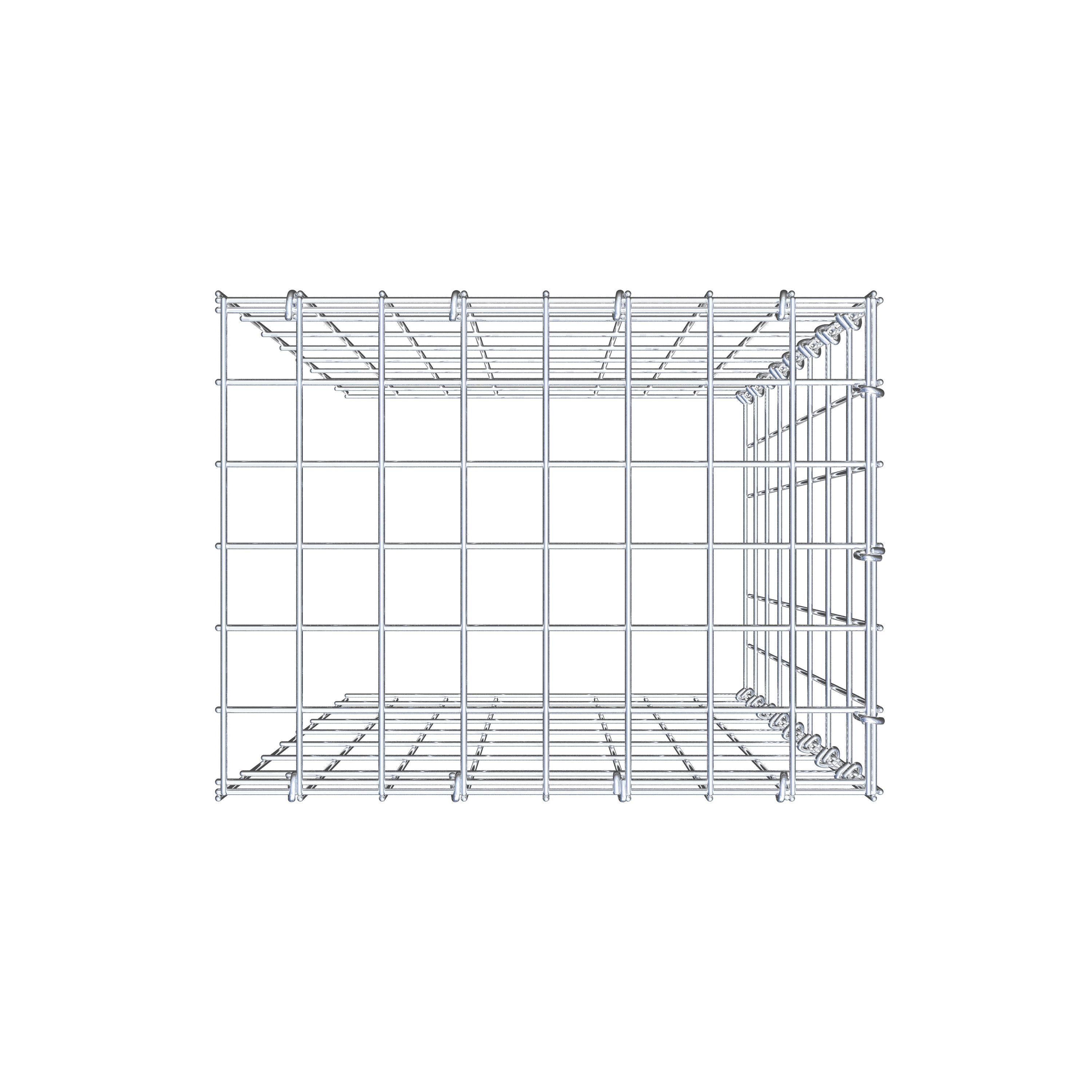 Gabion monté type 4 80 cm x 40 cm x 30 cm (L x H x P), maillage 5 cm x 10 cm, anneau en C