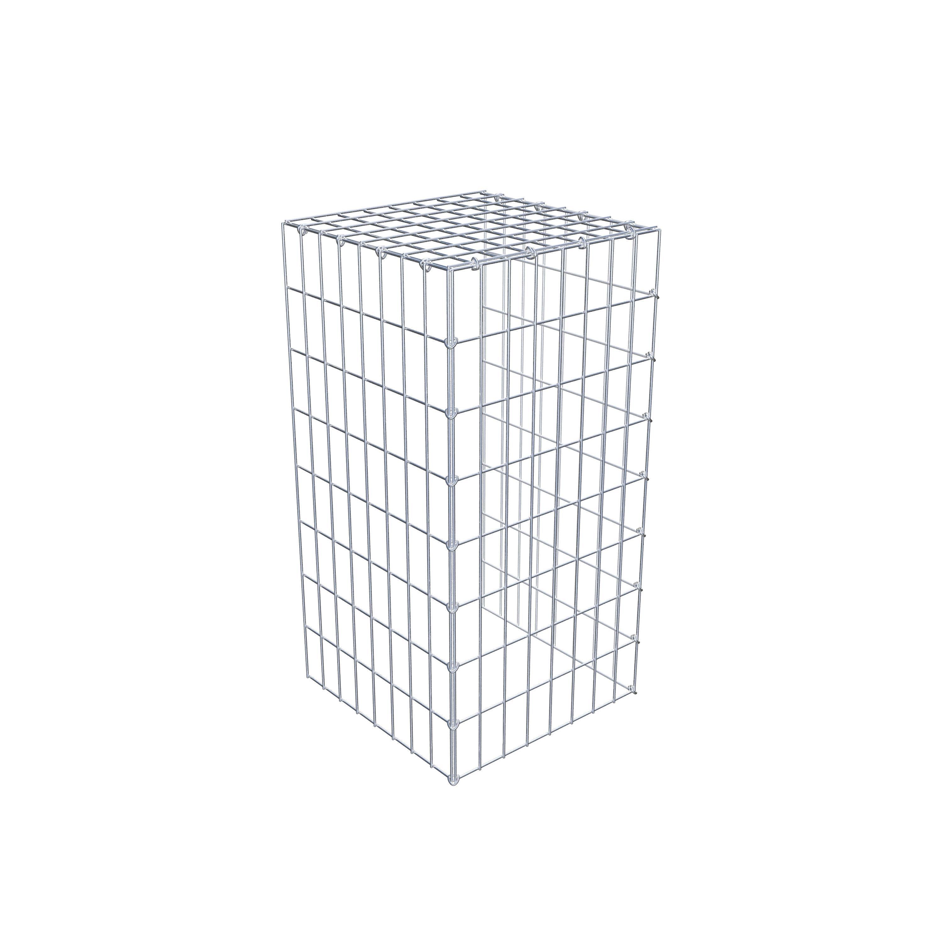 Gabion monté type 4 80 cm x 40 cm x 40 cm (L x H x P), maillage 5 cm x 10 cm, anneau en C