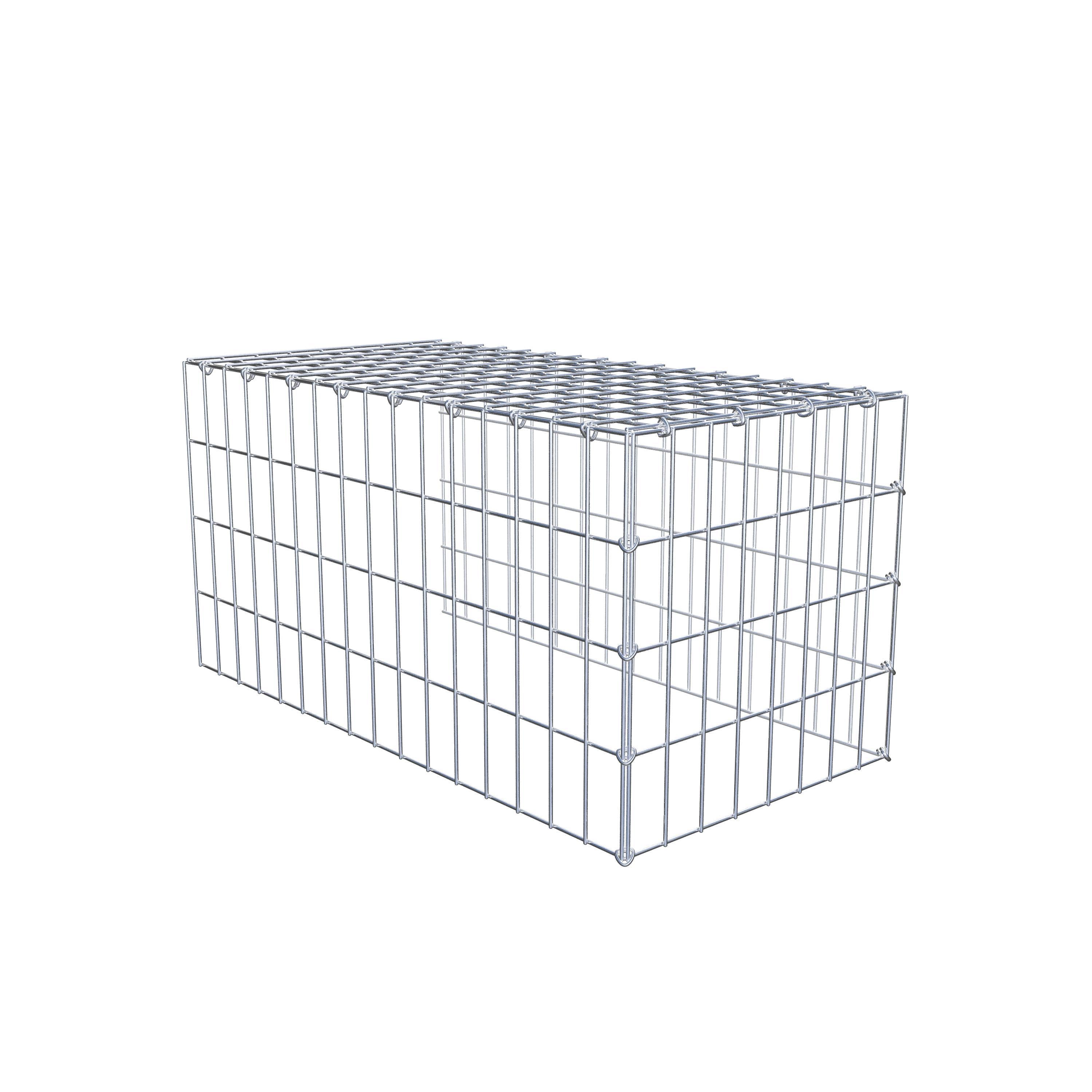 Gabion monté type 4 80 cm x 40 cm x 40 cm (L x H x P), maillage 5 cm x 10 cm, anneau en C