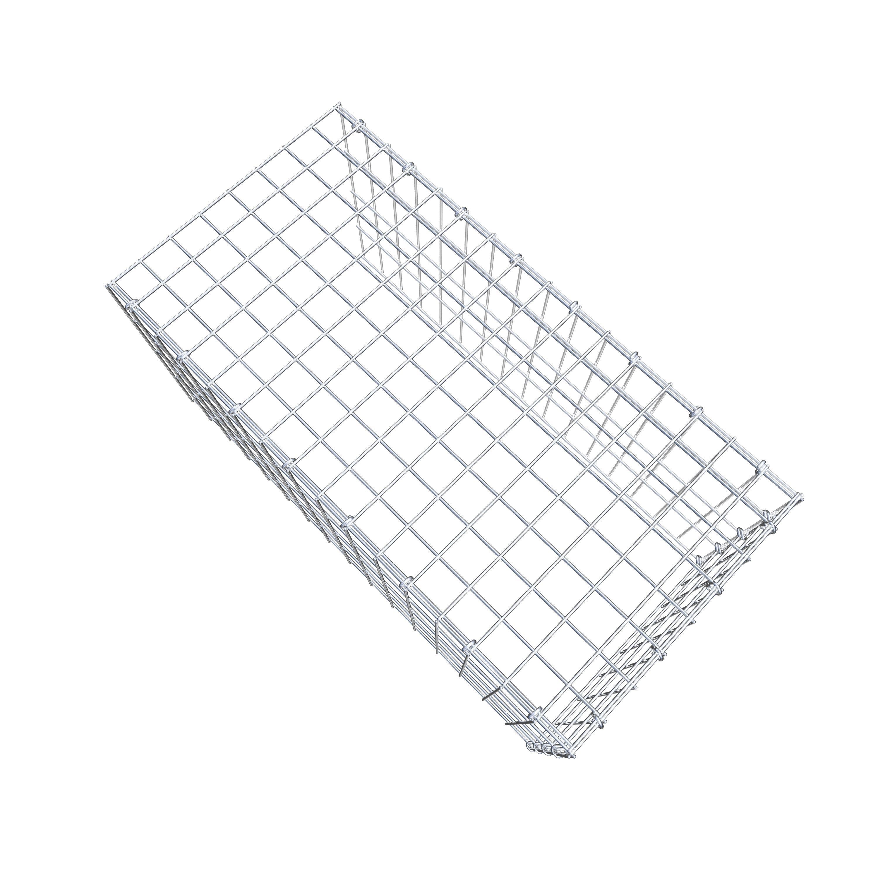 Gabion monté type 4 80 cm x 40 cm x 40 cm (L x H x P), maillage 5 cm x 10 cm, anneau en C