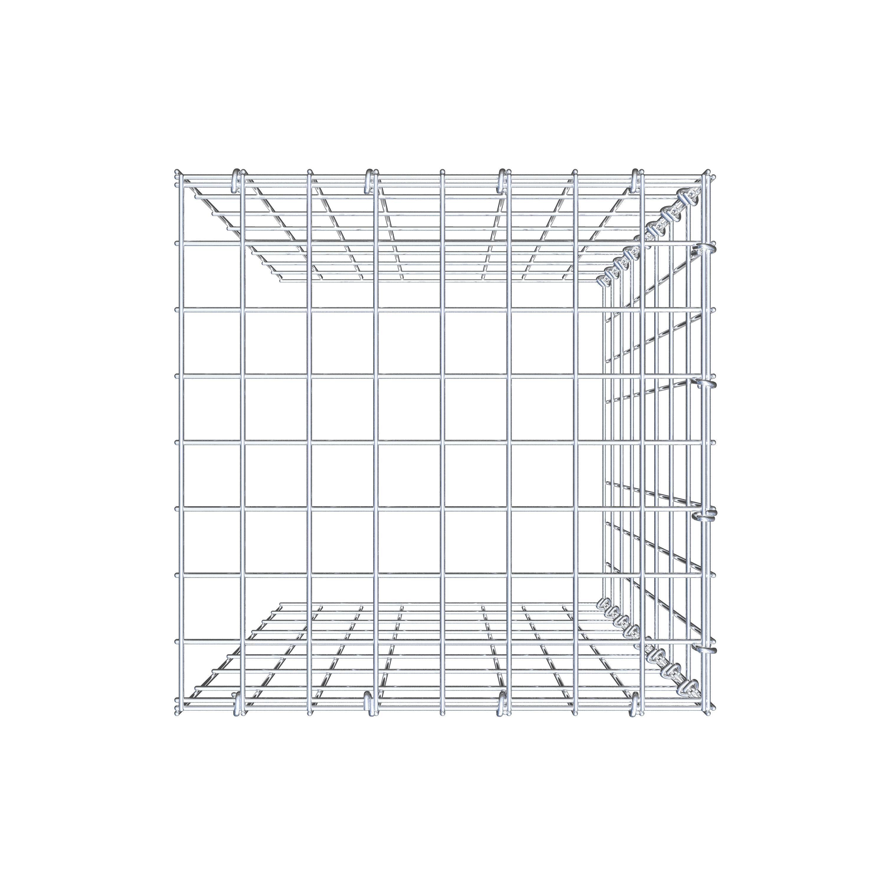 Gabion monté type 4 80 cm x 40 cm x 40 cm (L x H x P), maillage 5 cm x 10 cm, anneau en C