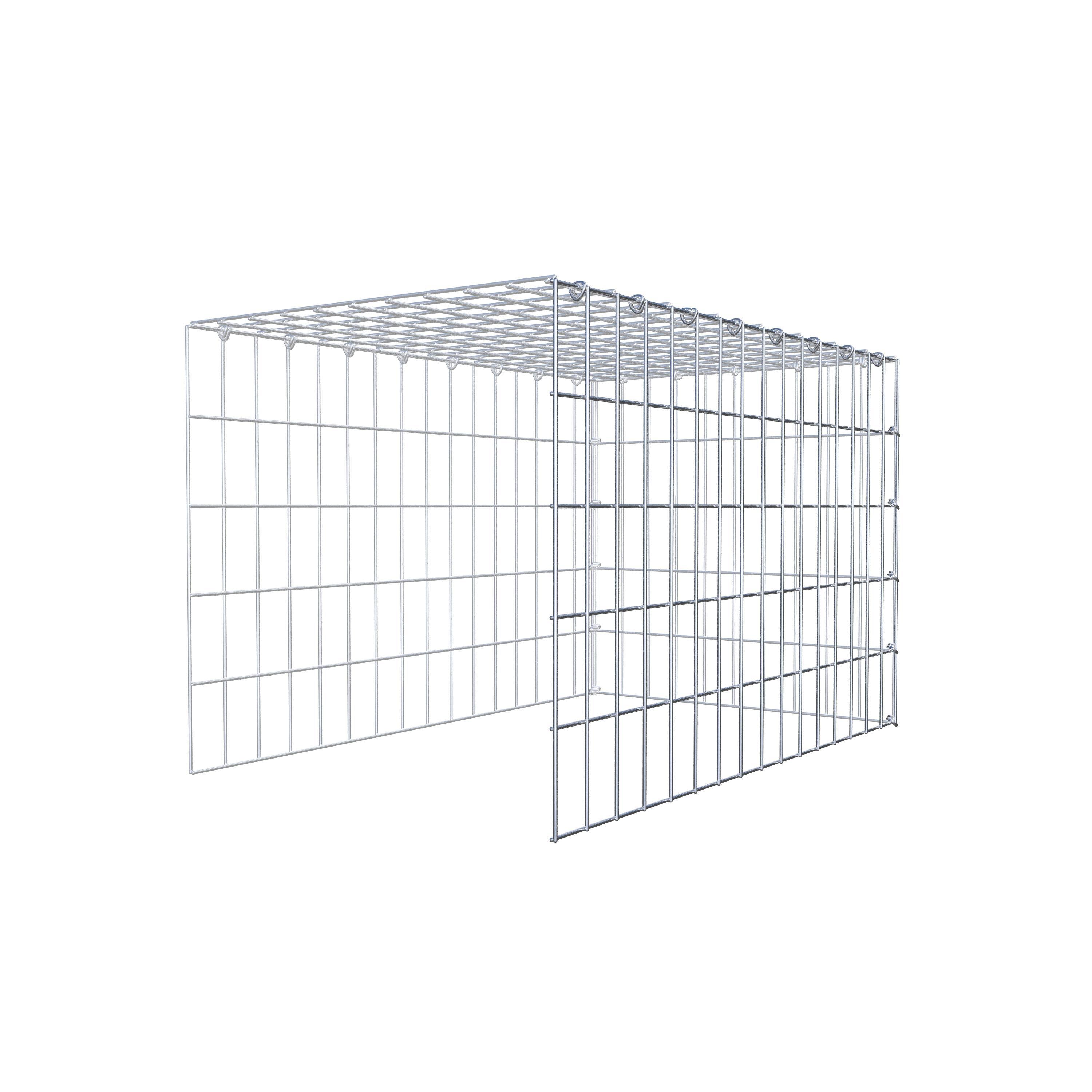 Gabion monté type 4 80 cm x 50 cm x 50 cm (L x H x P), maillage 5 cm x 10 cm, anneau en C