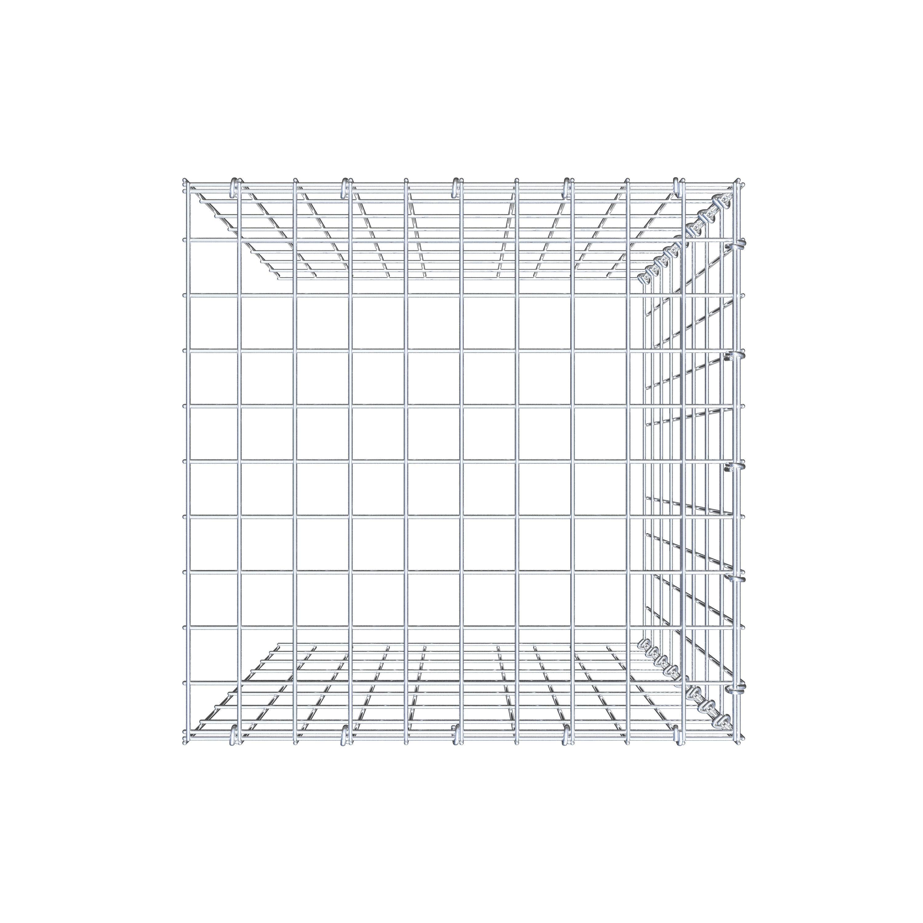 Gabion monté type 4 80 cm x 50 cm x 50 cm (L x H x P), maillage 5 cm x 10 cm, anneau en C