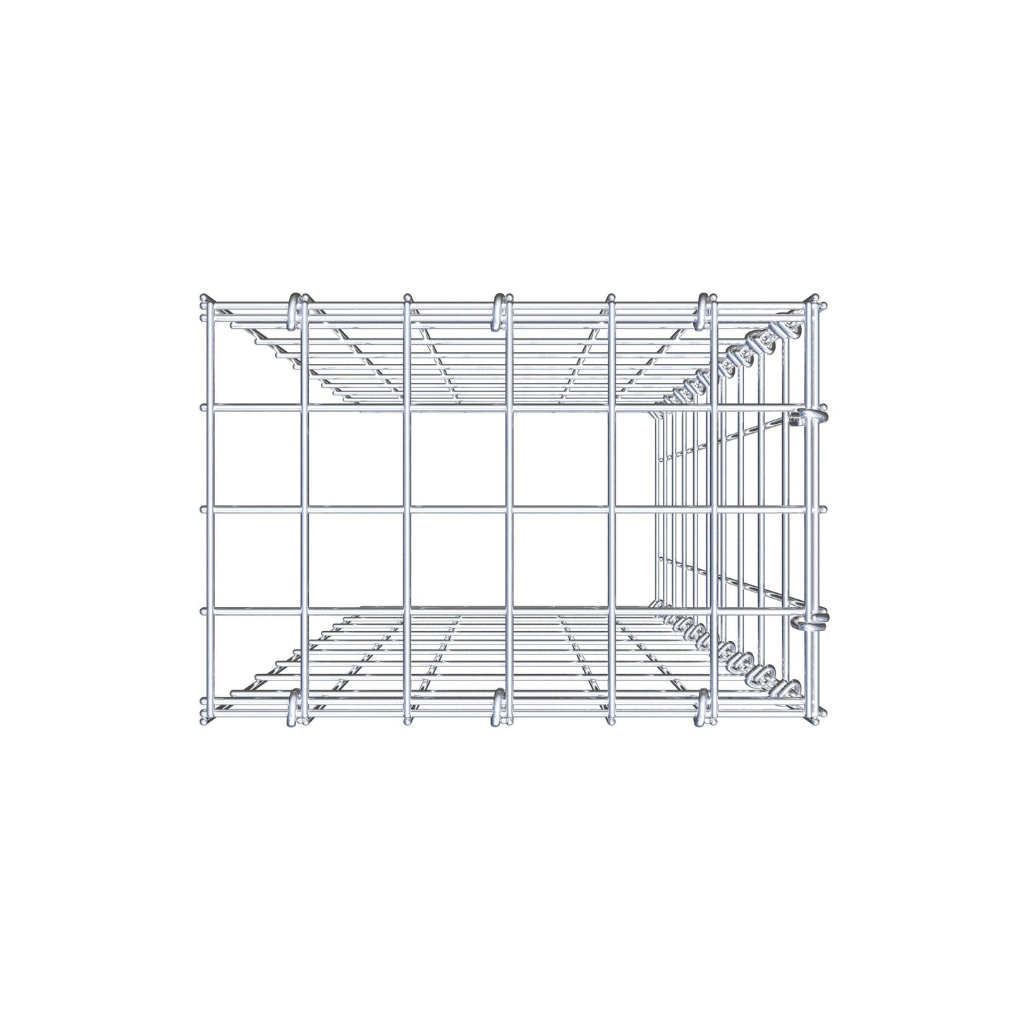 Monteret gabion type 4 100 cm x 30 cm x 20 cm (L x H x D), maskestørrelse 5 cm x 10 cm, C-ring