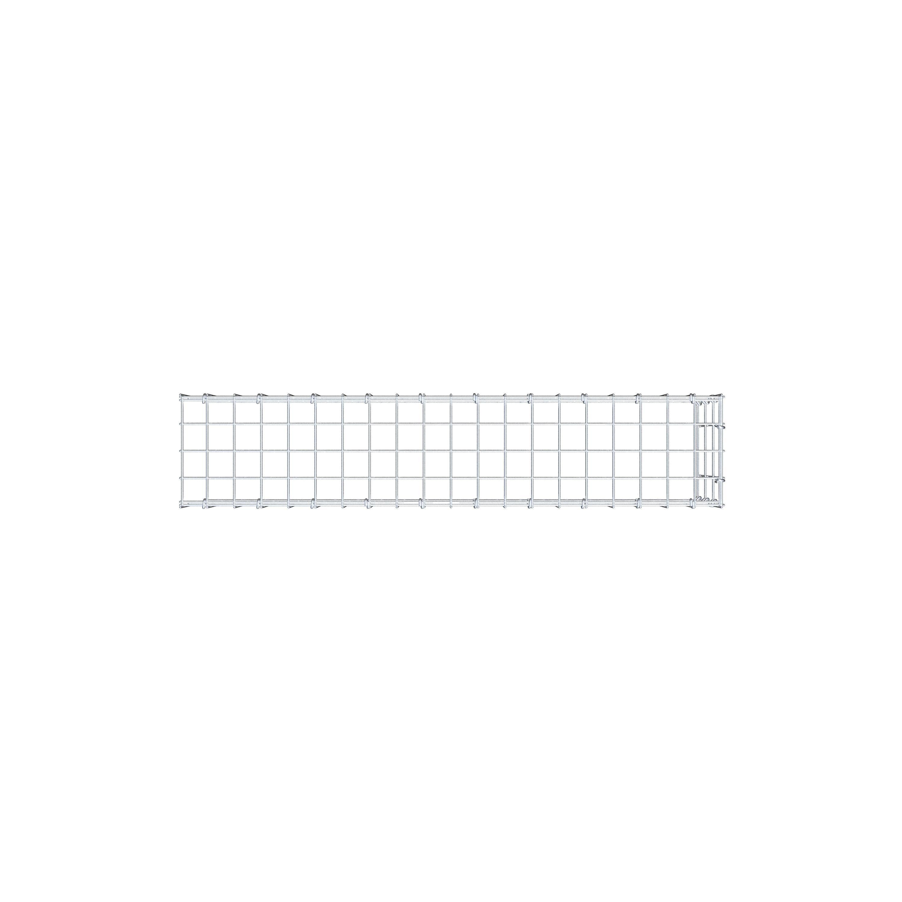 Gabion monté type 4 100 cm x 30 cm x 20 cm (L x H x P), maillage 5 cm x 10 cm, anneau en C