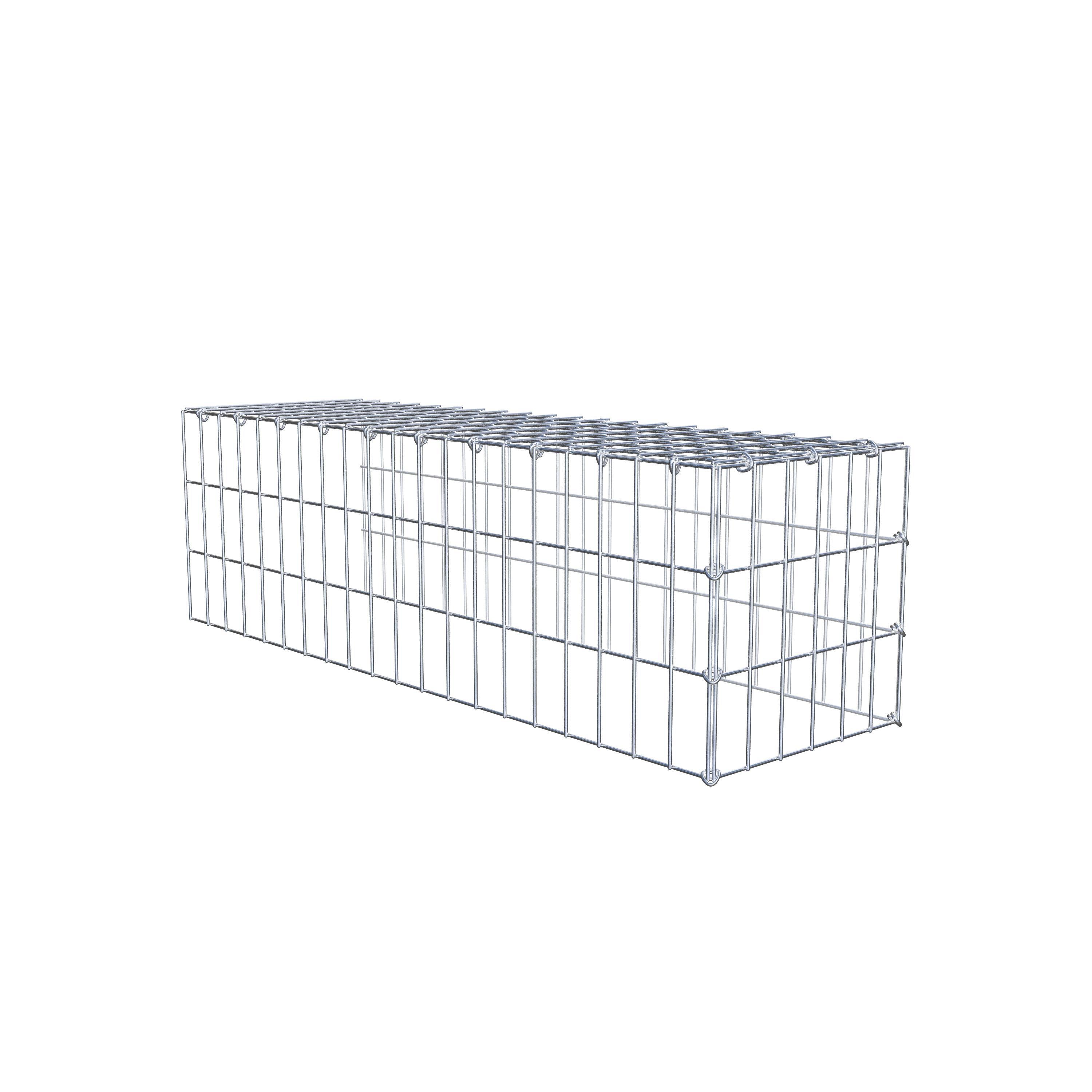 Gabion monté type 4 100 cm x 30 cm x 30 cm (L x H x P), maillage 5 cm x 10 cm, anneau en C