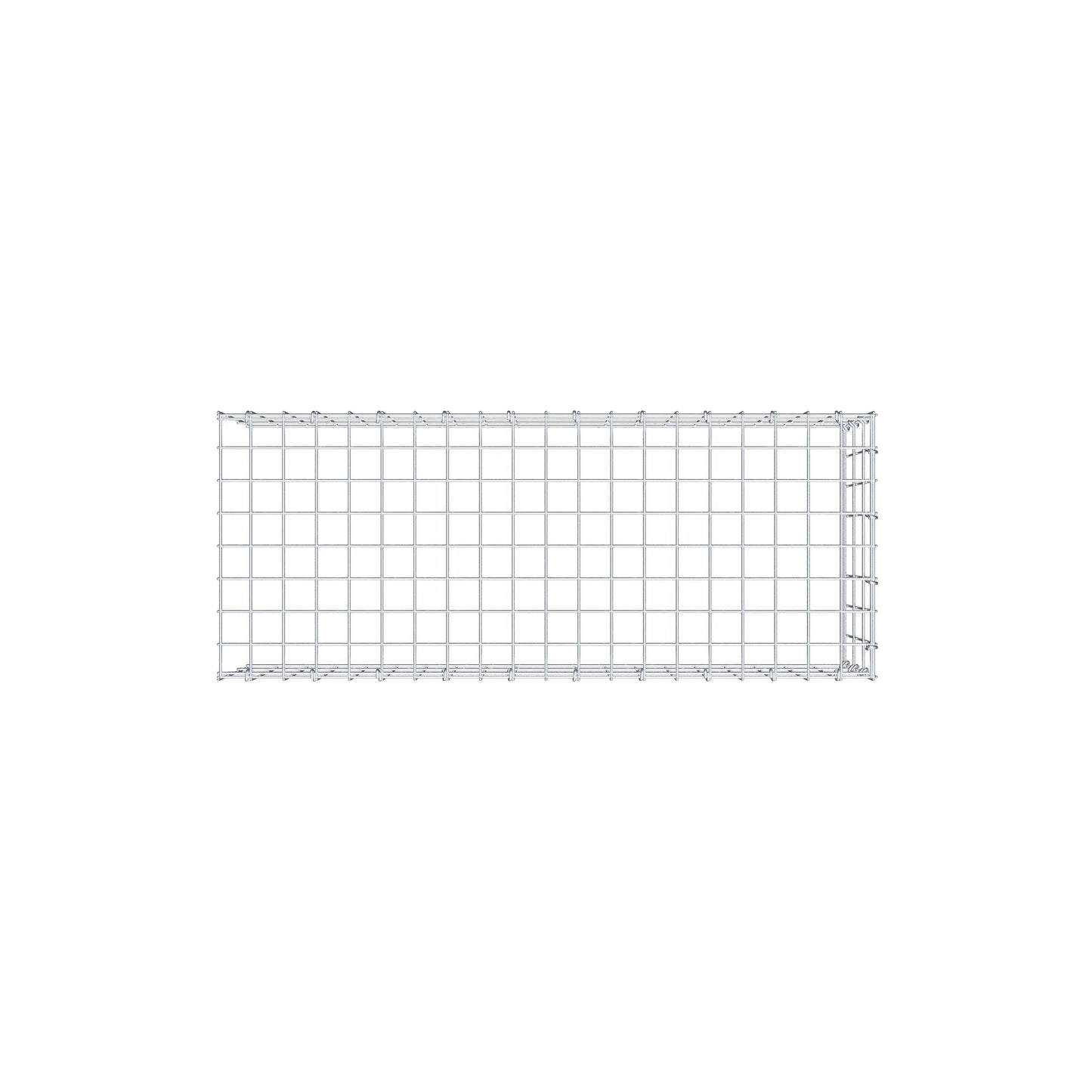 Typ 4 påbyggnadsgabion 100 cm x 30 cm x 40 cm (L x H x D), maskstorlek 5 cm x 10 cm, C-ring