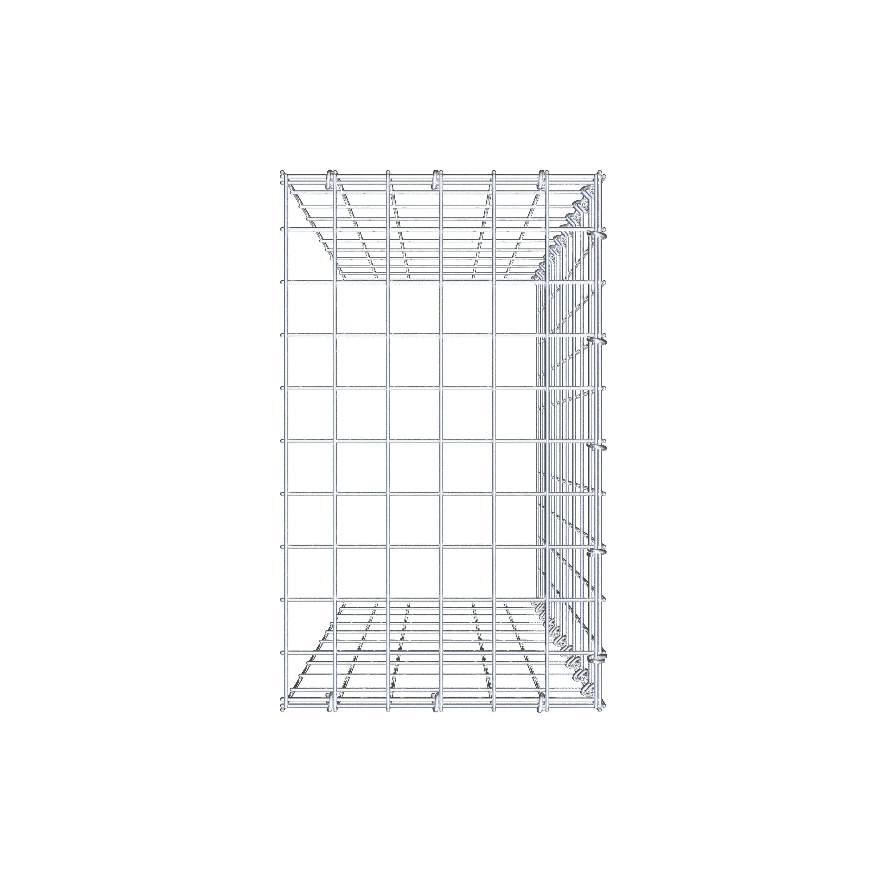 Gabion monté type 4 100 cm x 30 cm x 50 cm (L x H x P), maillage 5 cm x 10 cm, anneau en C