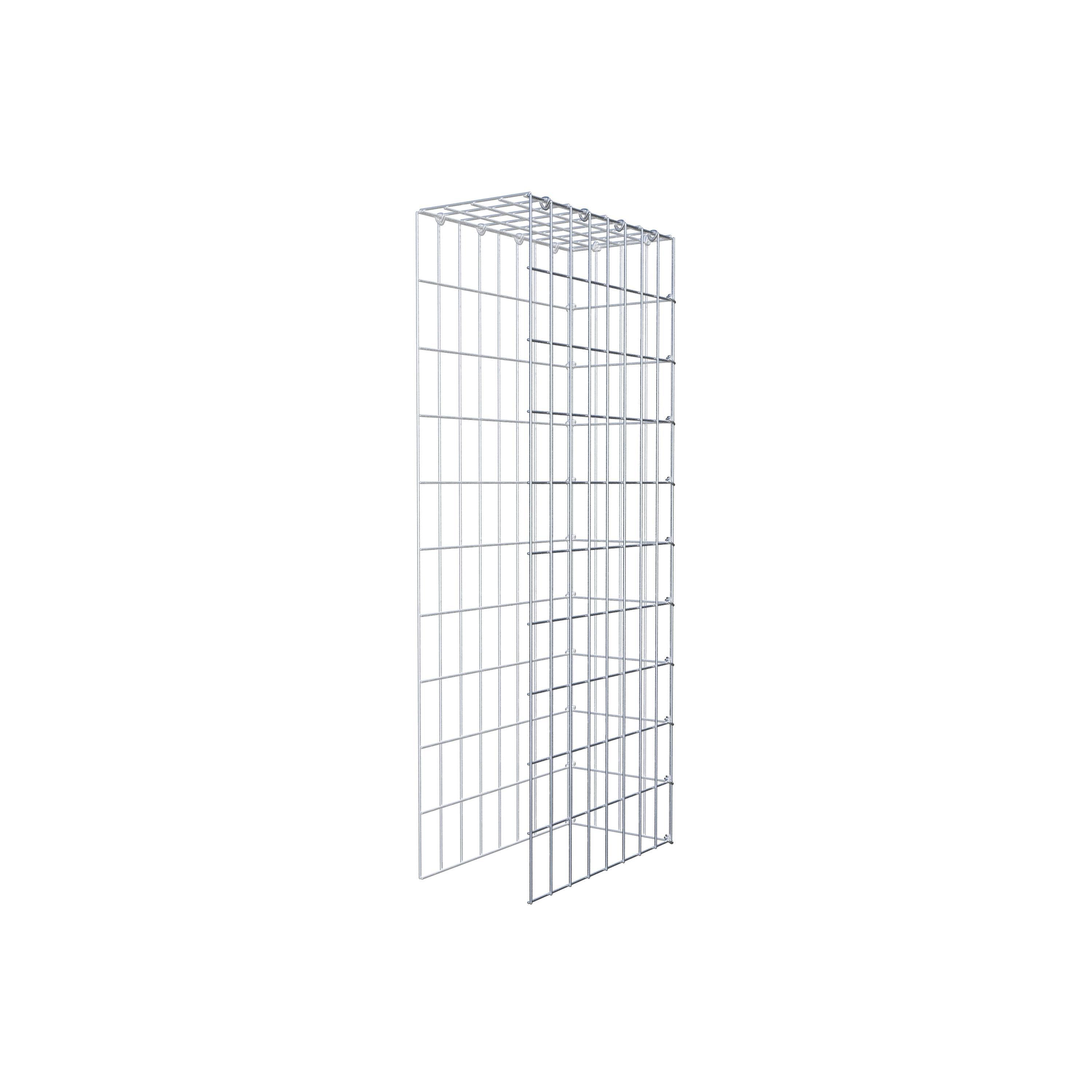 Gabion monté type 4 100 cm x 40 cm x 20 cm (L x H x P), maillage 5 cm x 10 cm, anneau en C