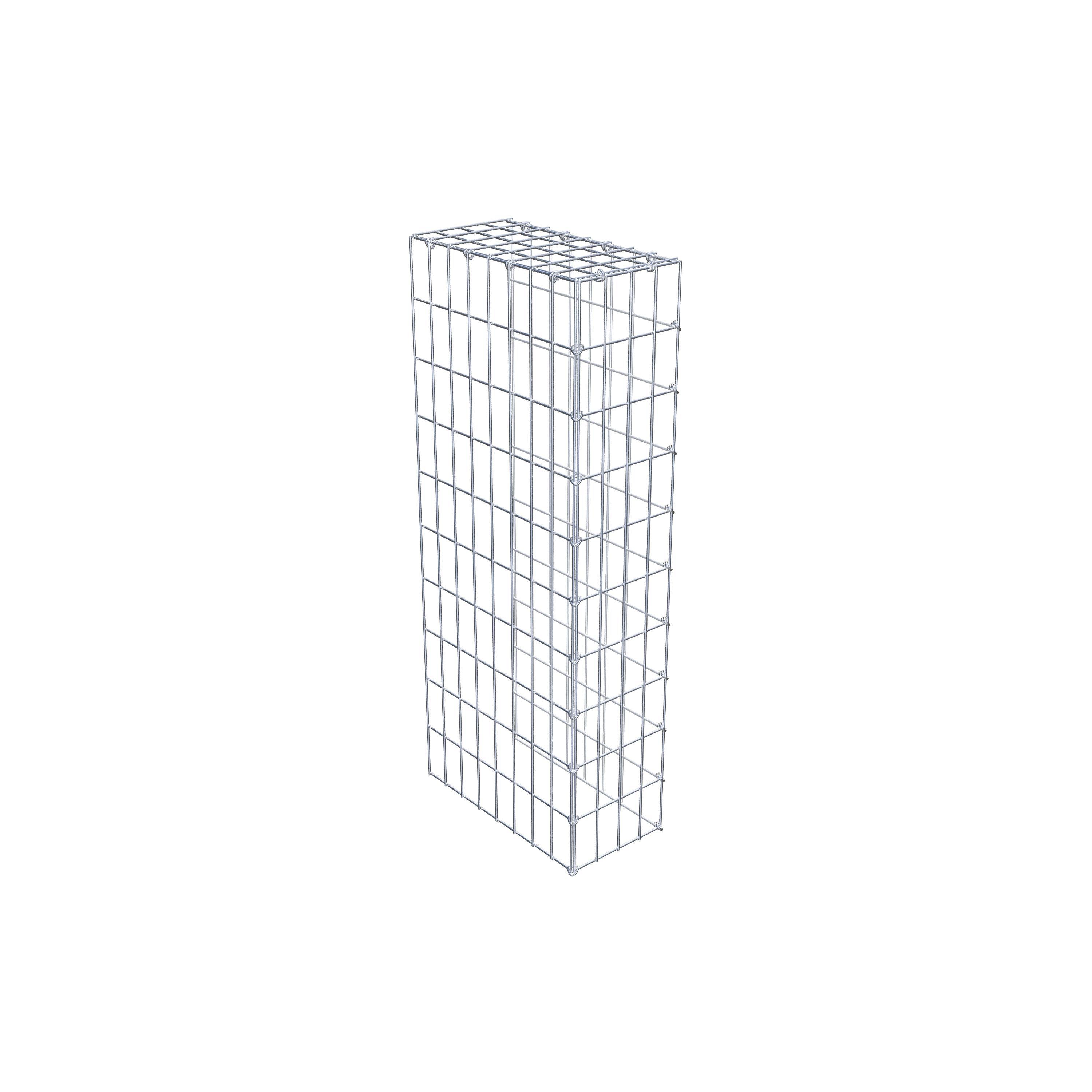 Gabion monté type 4 100 cm x 40 cm x 20 cm (L x H x P), maillage 5 cm x 10 cm, anneau en C