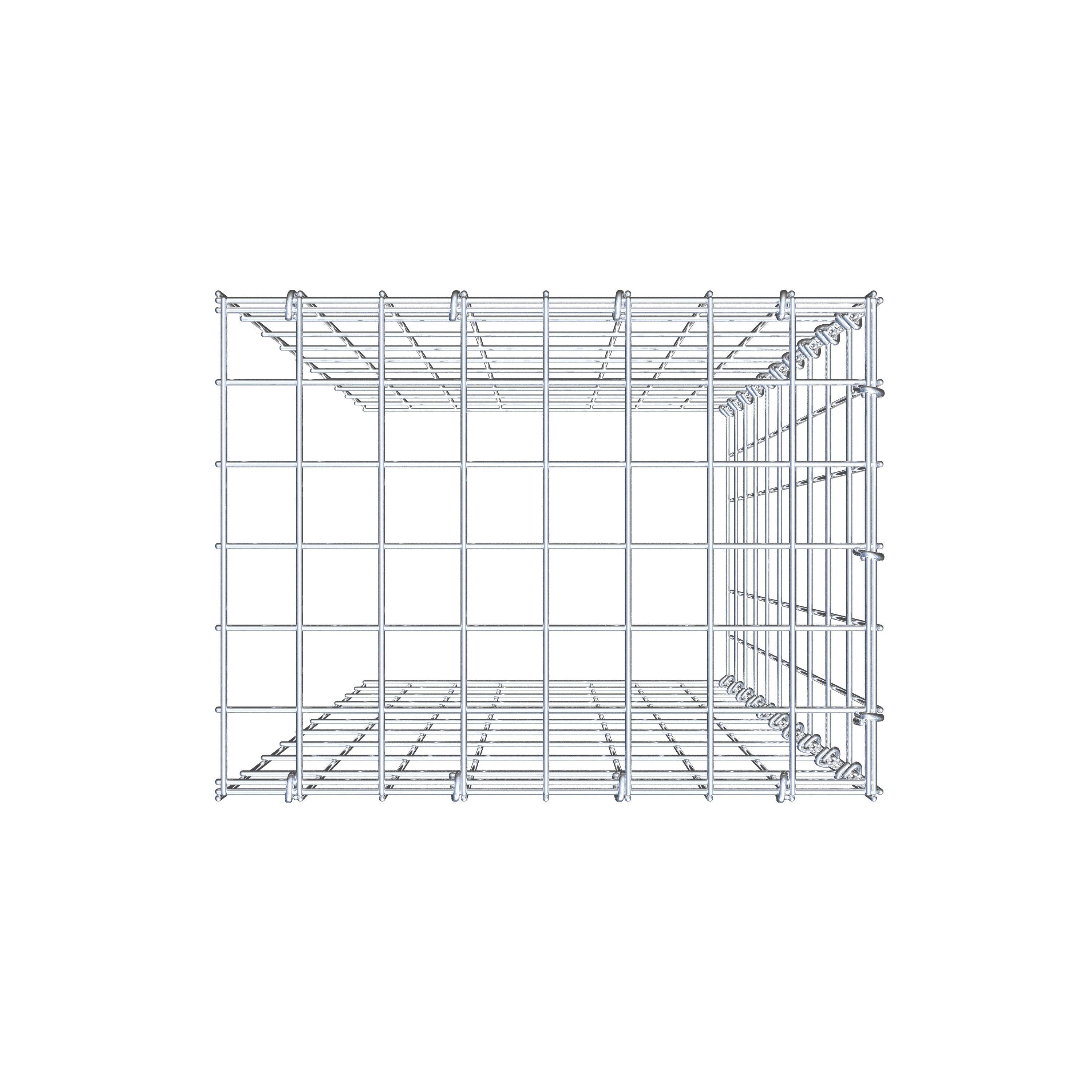 Gabion monté type 4 100 cm x 40 cm x 30 cm (L x H x P), maillage 5 cm x 10 cm, anneau en C