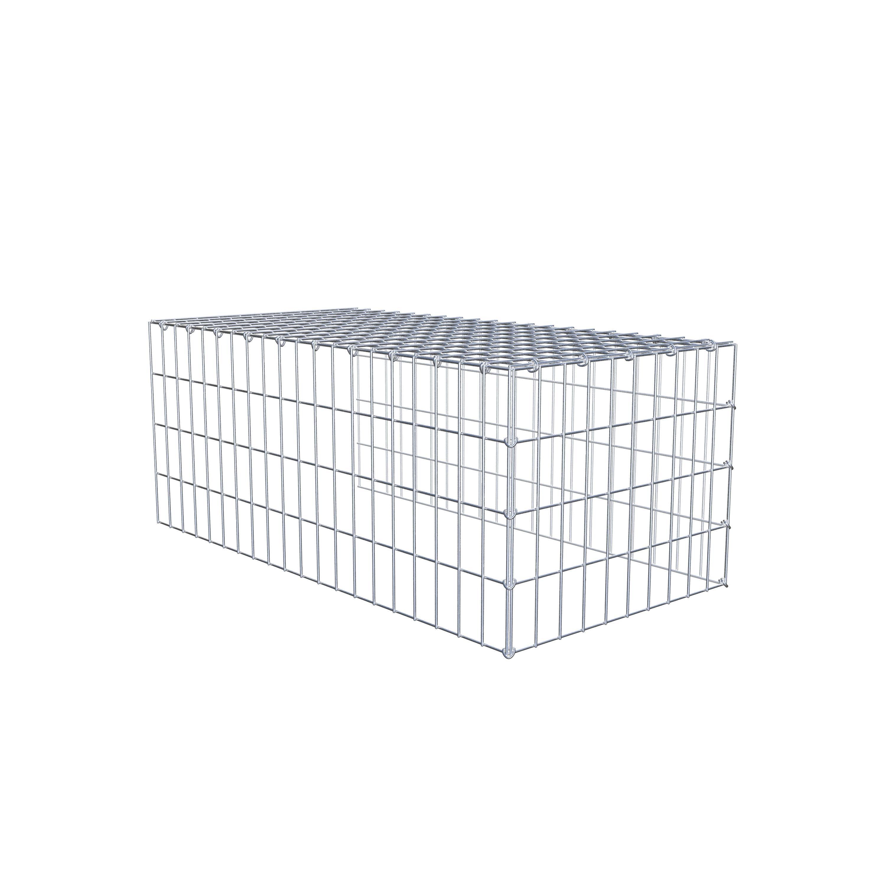 Gabion monté type 4 100 cm x 40 cm x 50 cm (L x H x P), maillage 5 cm x 10 cm, anneau en C