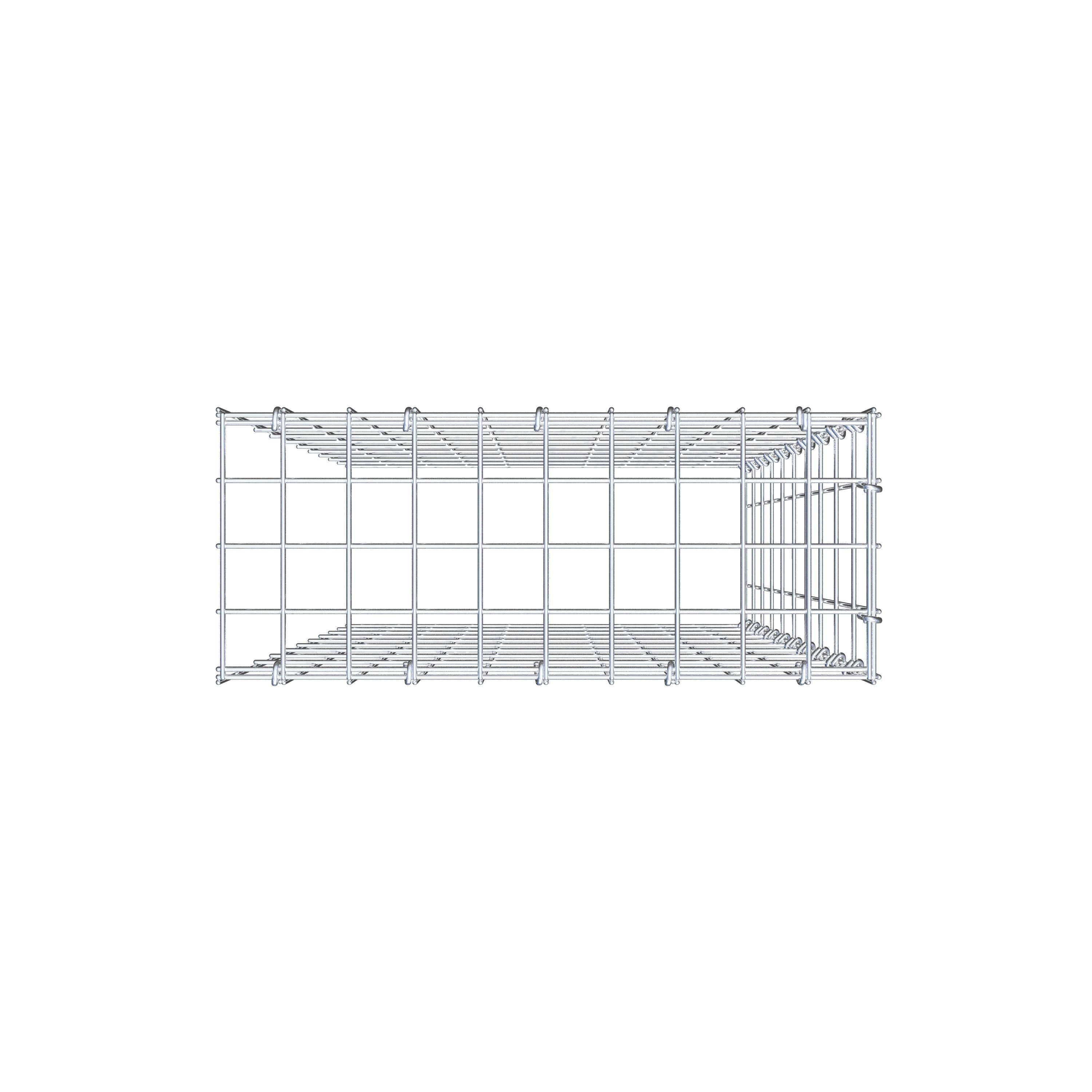 Gabion monté type 4 100 cm x 50 cm x 20 cm (L x H x P), maillage 5 cm x 10 cm, anneau en C