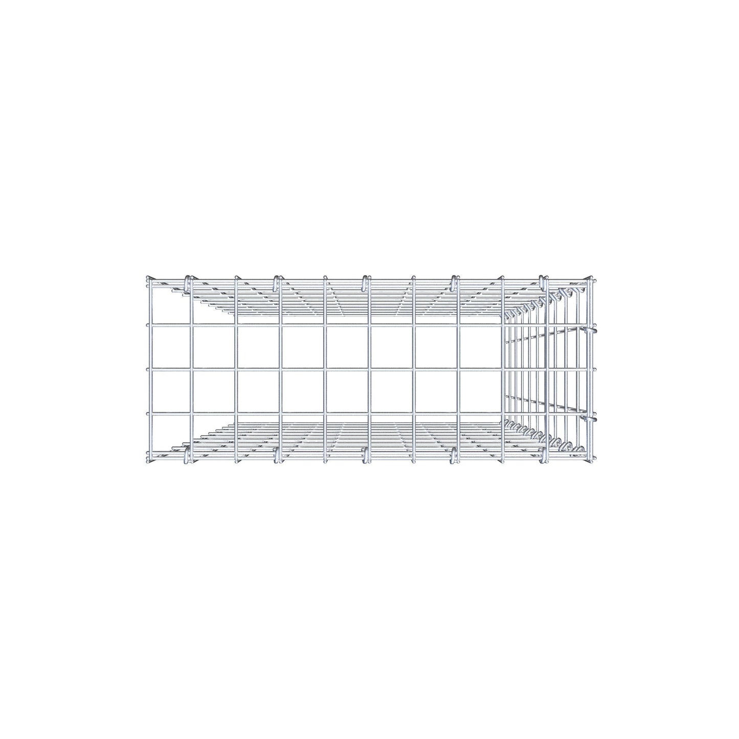 Monteret gabion type 4 100 cm x 50 cm x 20 cm (L x H x D), maskestørrelse 5 cm x 10 cm, C-ring