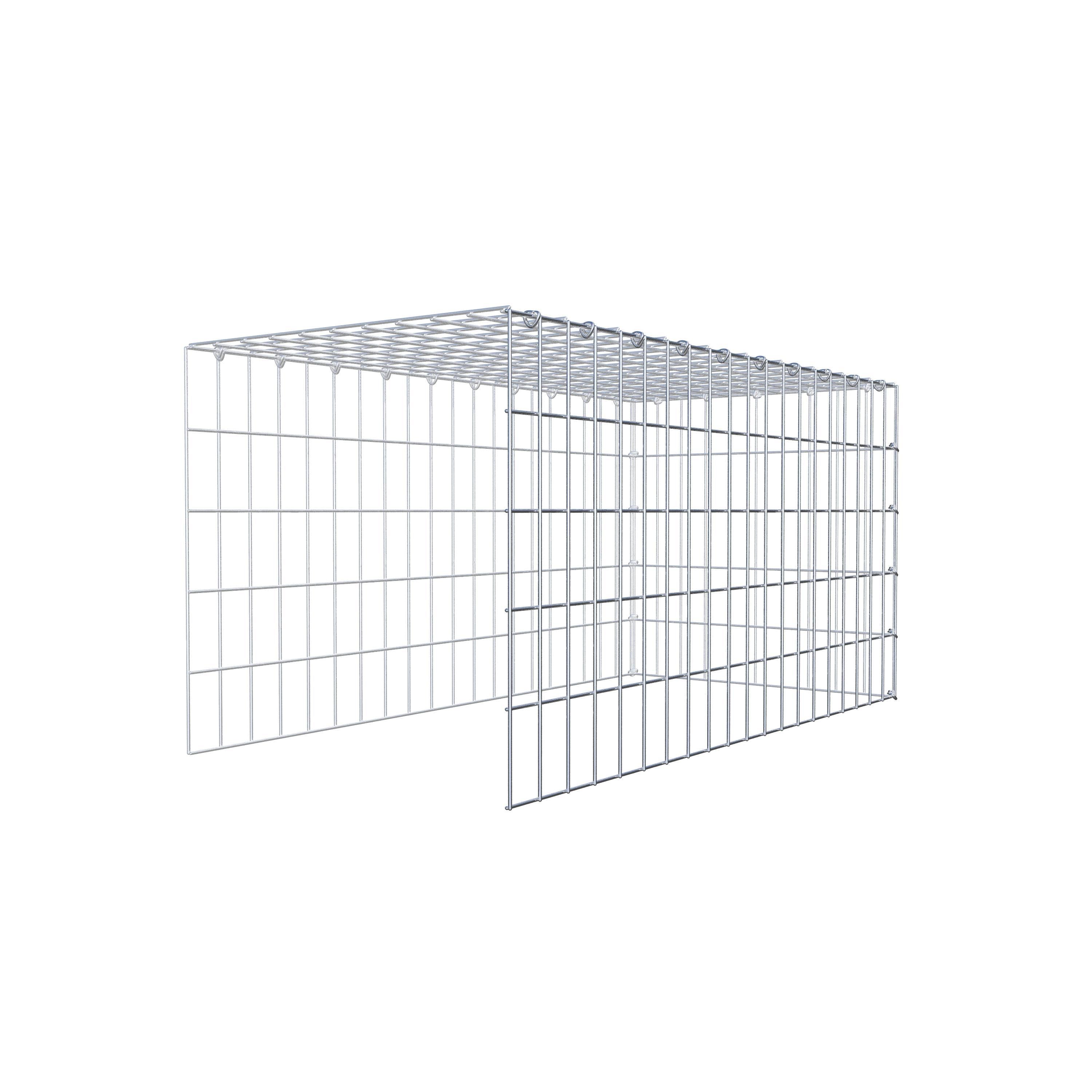 Gabion monté type 4 100 cm x 50 cm x 50 cm (L x H x P), maillage 5 cm x 10 cm, anneau en C