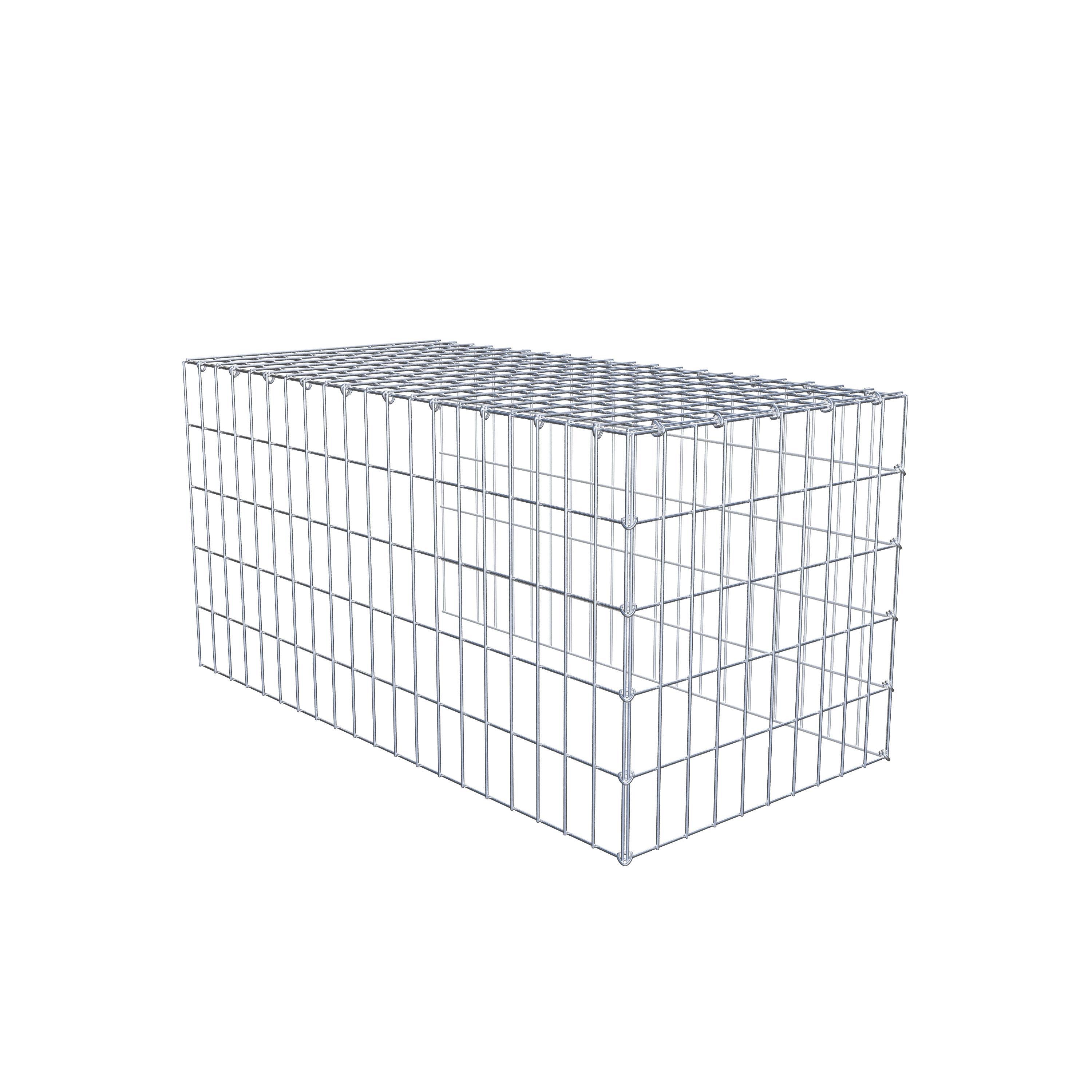 Gabion monté type 4 100 cm x 50 cm x 50 cm (L x H x P), maillage 5 cm x 10 cm, anneau en C