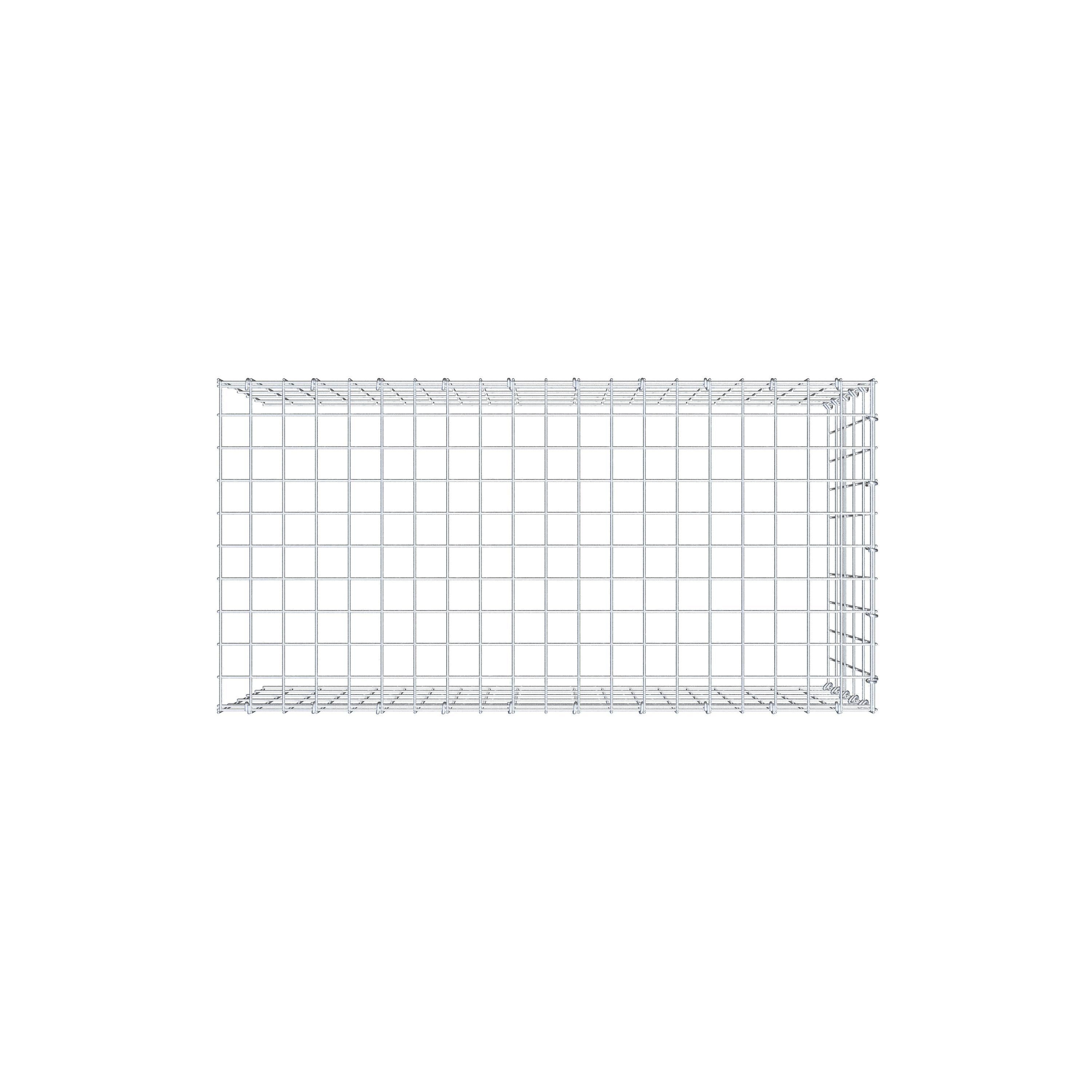 Gabion monté type 4 100 cm x 50 cm x 50 cm (L x H x P), maillage 5 cm x 10 cm, anneau en C