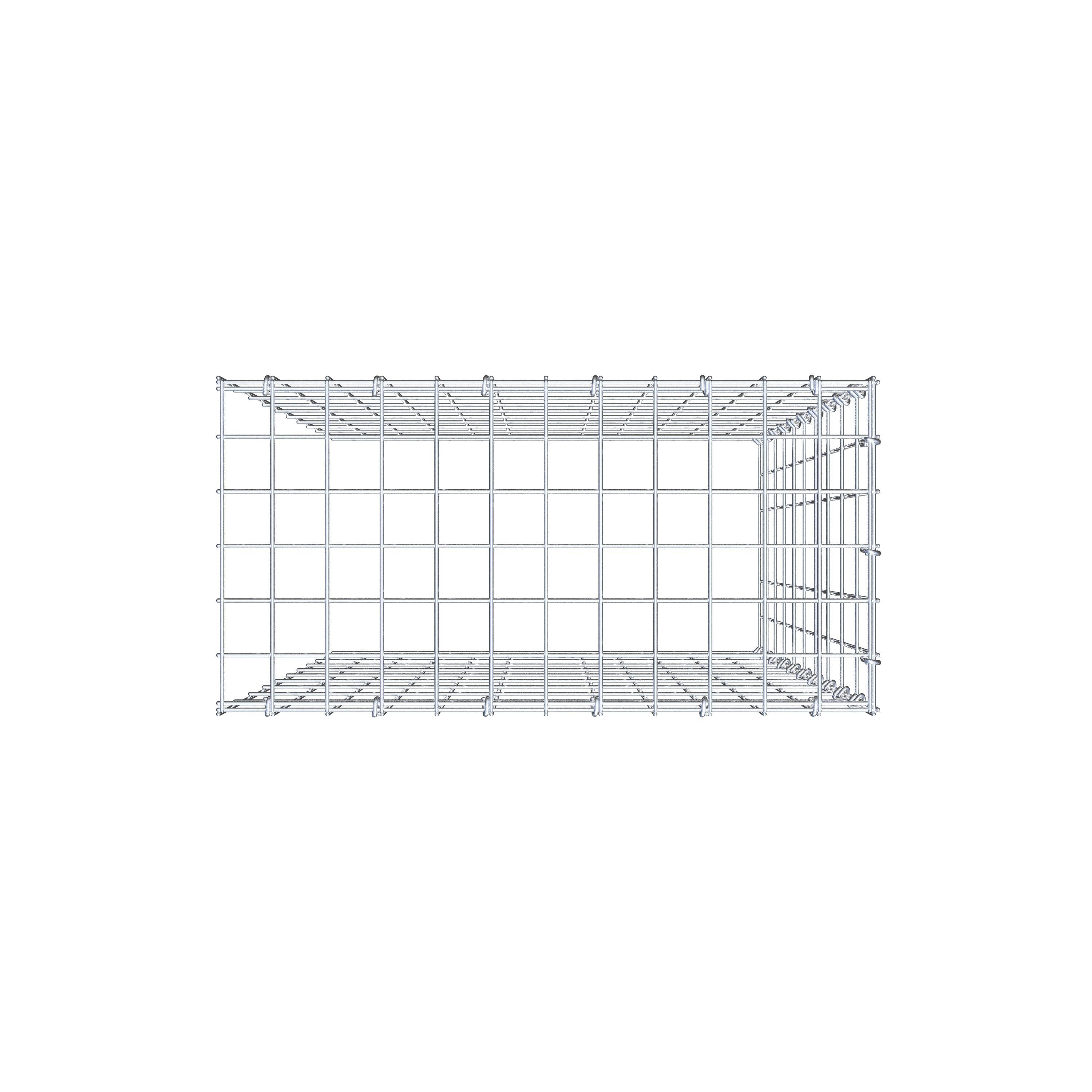 Gabion monté type 4 100 cm x 60 cm x 30 cm (L x H x P), maillage 5 cm x 10 cm, anneau en C