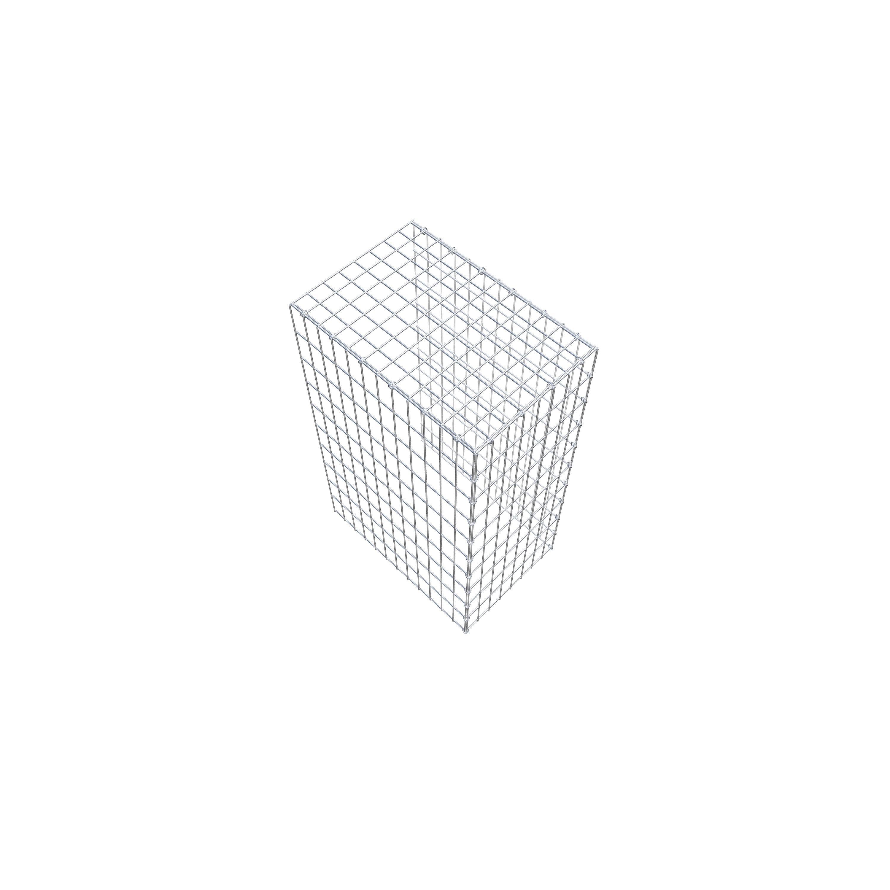 Gabion monté type 4 100 cm x 60 cm x 40 cm (L x H x P), maillage 5 cm x 10 cm, anneau en C