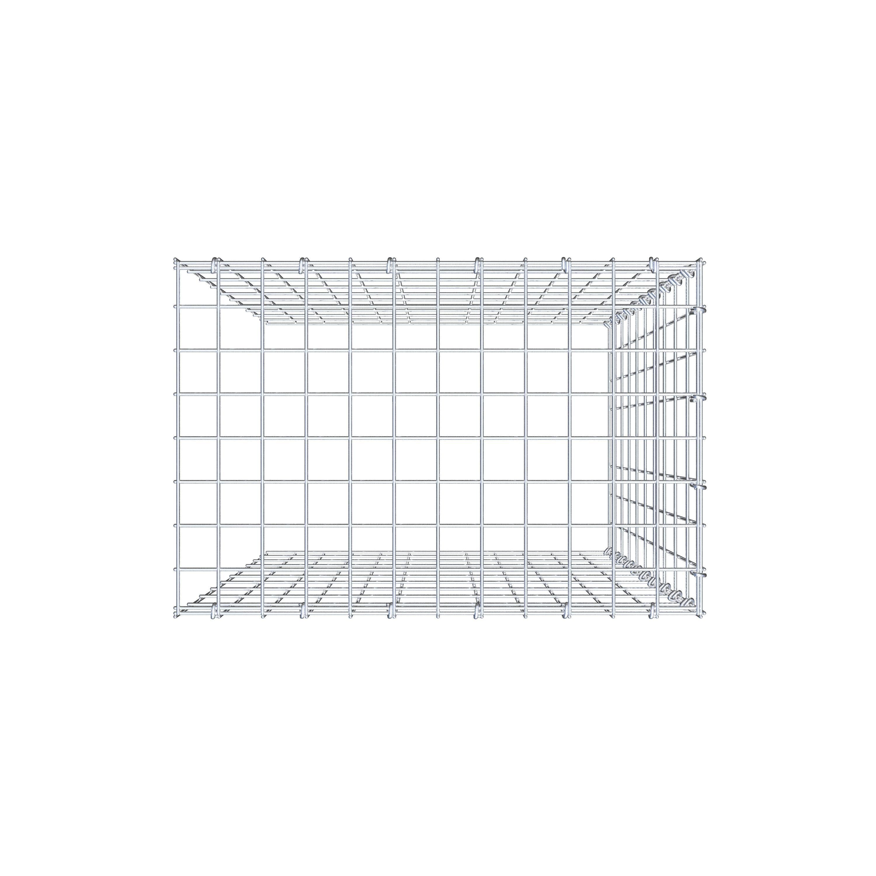 Gabion monté type 4 100 cm x 60 cm x 40 cm (L x H x P), maillage 5 cm x 10 cm, anneau en C