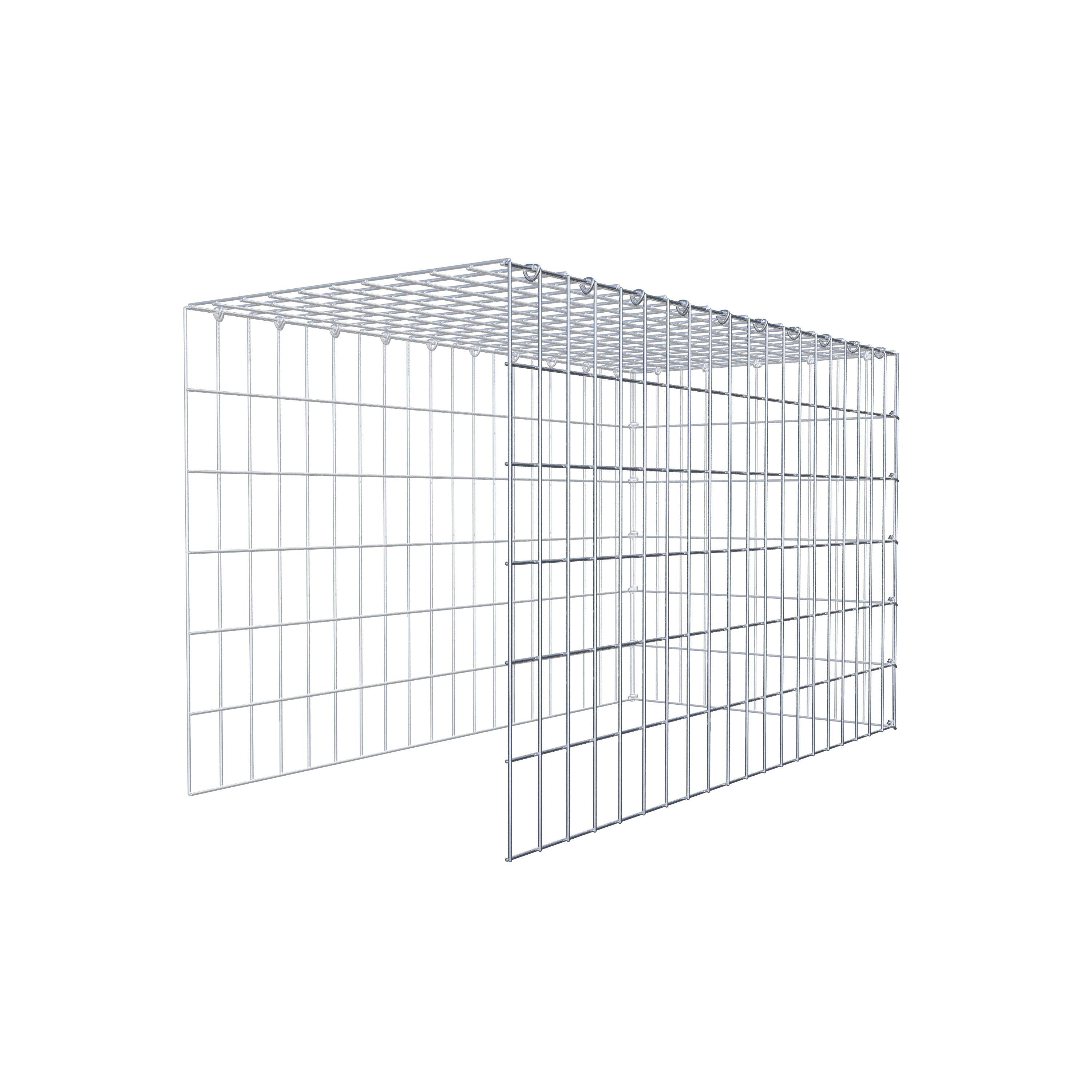 Gabion monté type 4 100 cm x 60 cm x 50 cm (L x H x P), maillage 5 cm x 10 cm, anneau en C