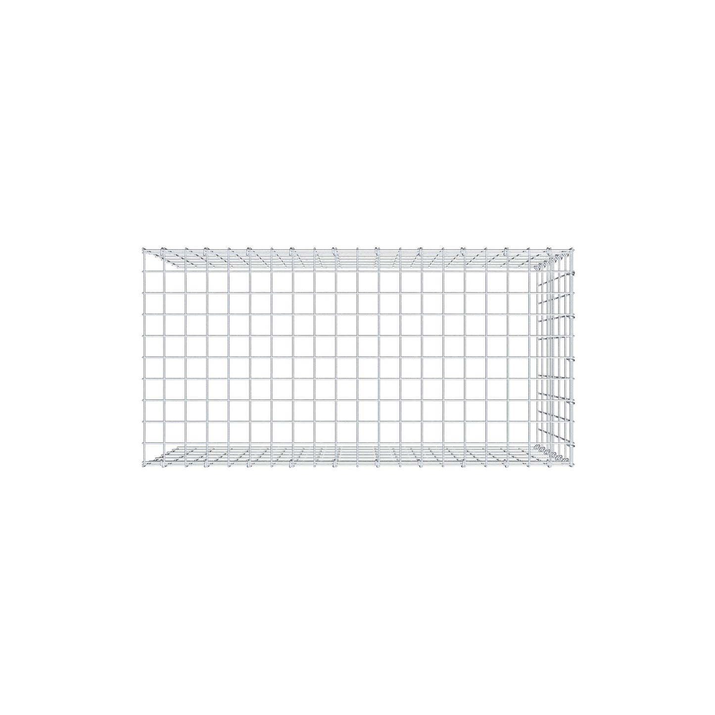 Mounted gabion type 4 100 cm x 60 cm x 50 cm (L x H x D), mesh size 5 cm x 10 cm, C-ring