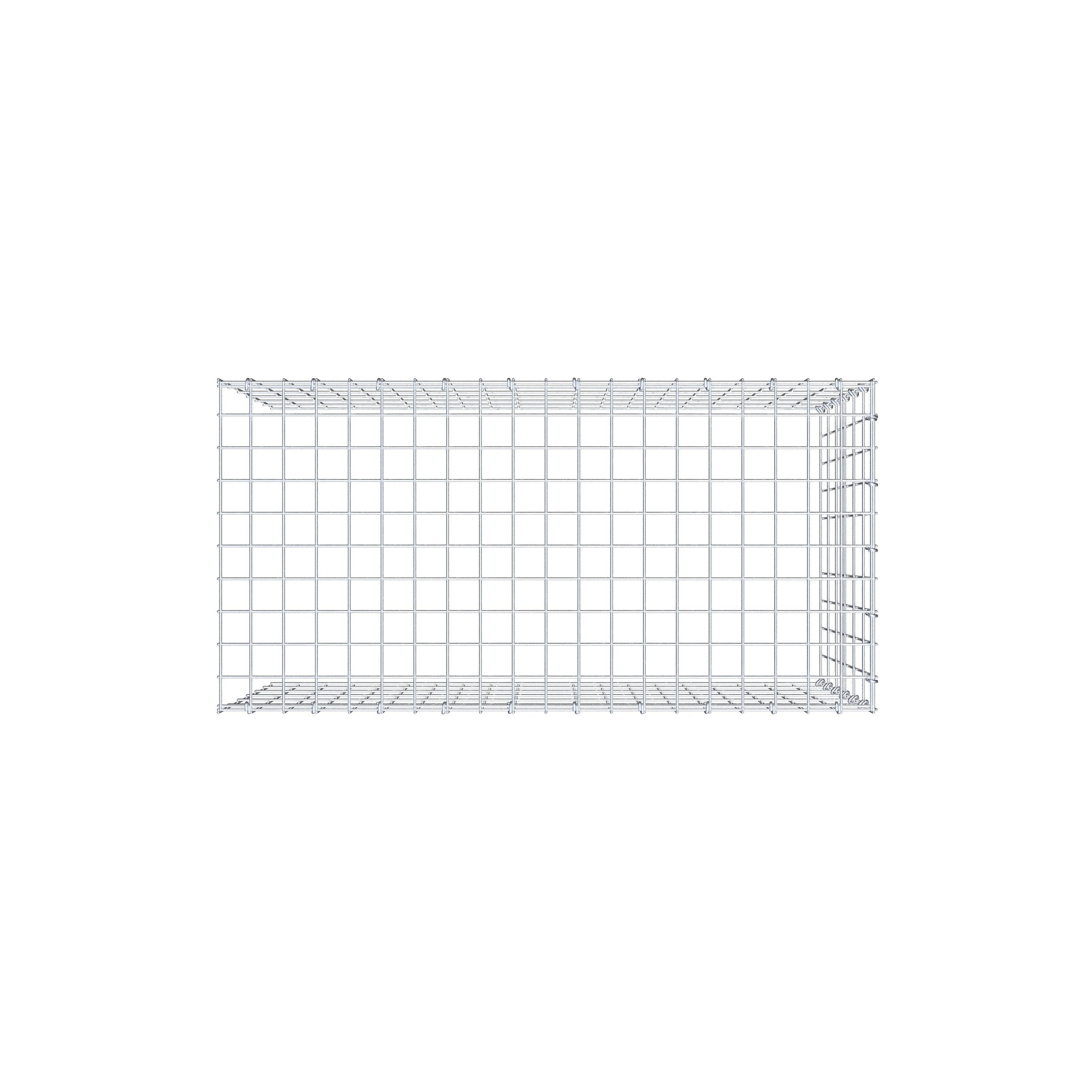 Gabion monté type 4 100 cm x 60 cm x 50 cm (L x H x P), maillage 5 cm x 10 cm, anneau en C