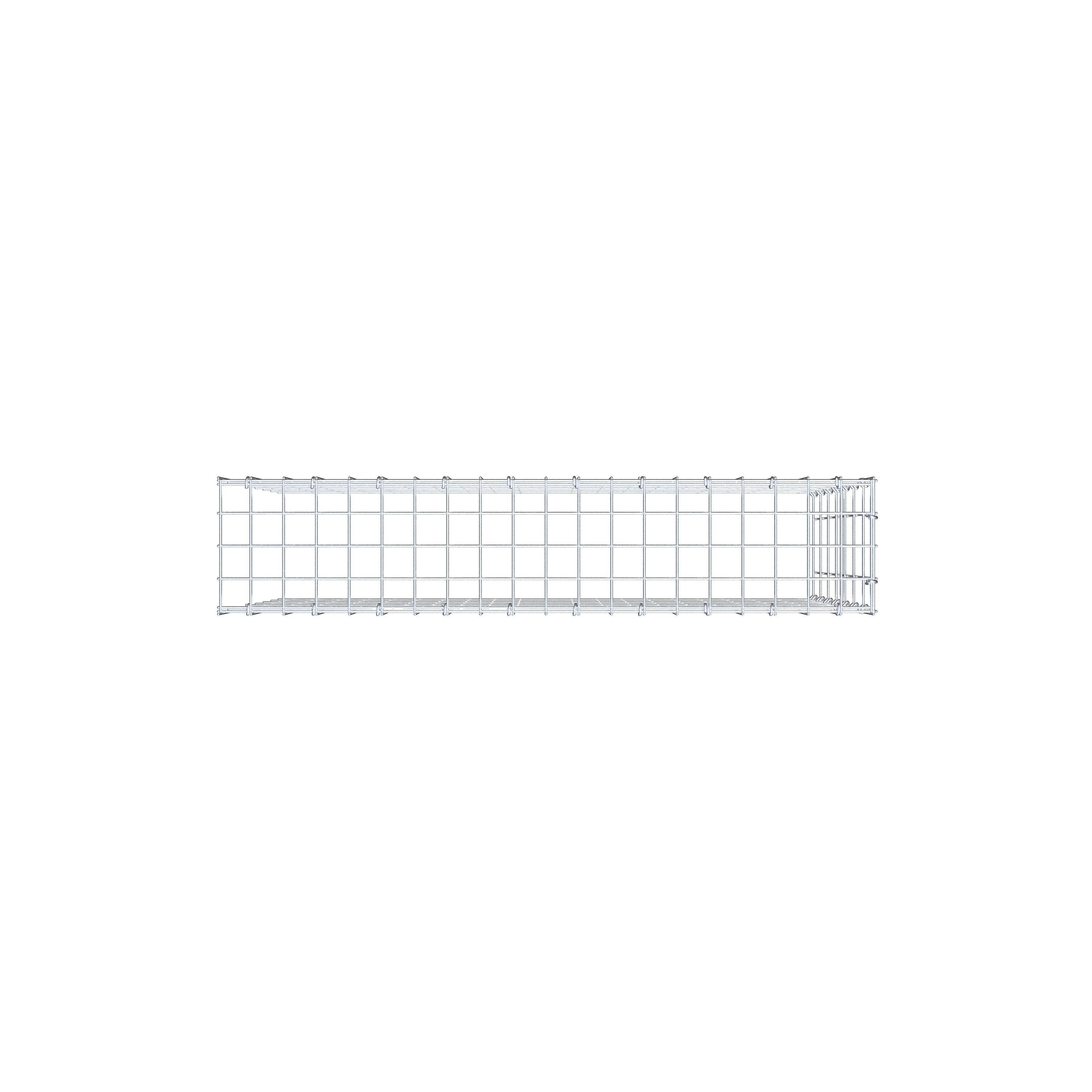 Gabion monté type 4 100 cm x 70 cm x 20 cm (L x H x P), maillage 5 cm x 10 cm, anneau en C