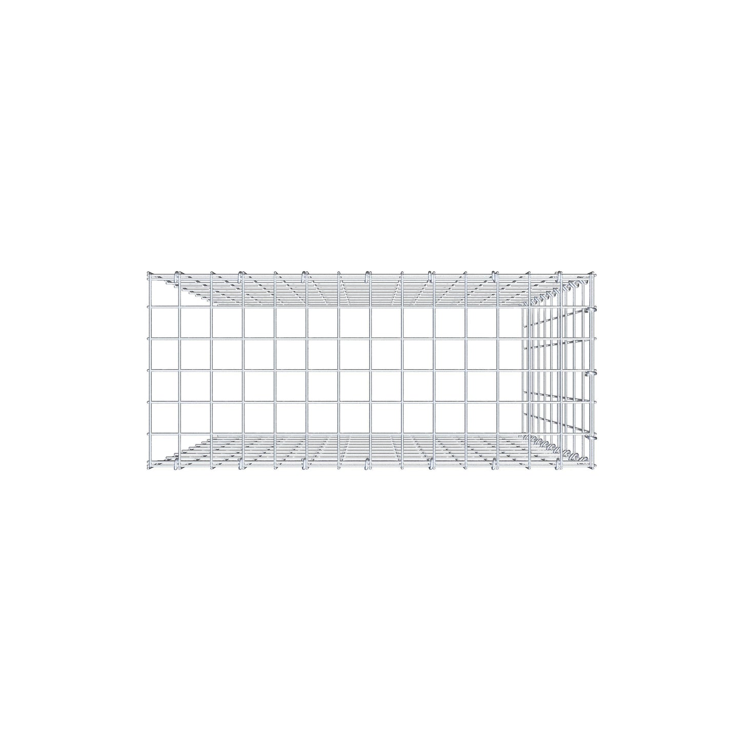 Monteret gabion type 4 100 cm x 70 cm x 30 cm (L x H x D), maskestørrelse 5 cm x 10 cm, C-ring