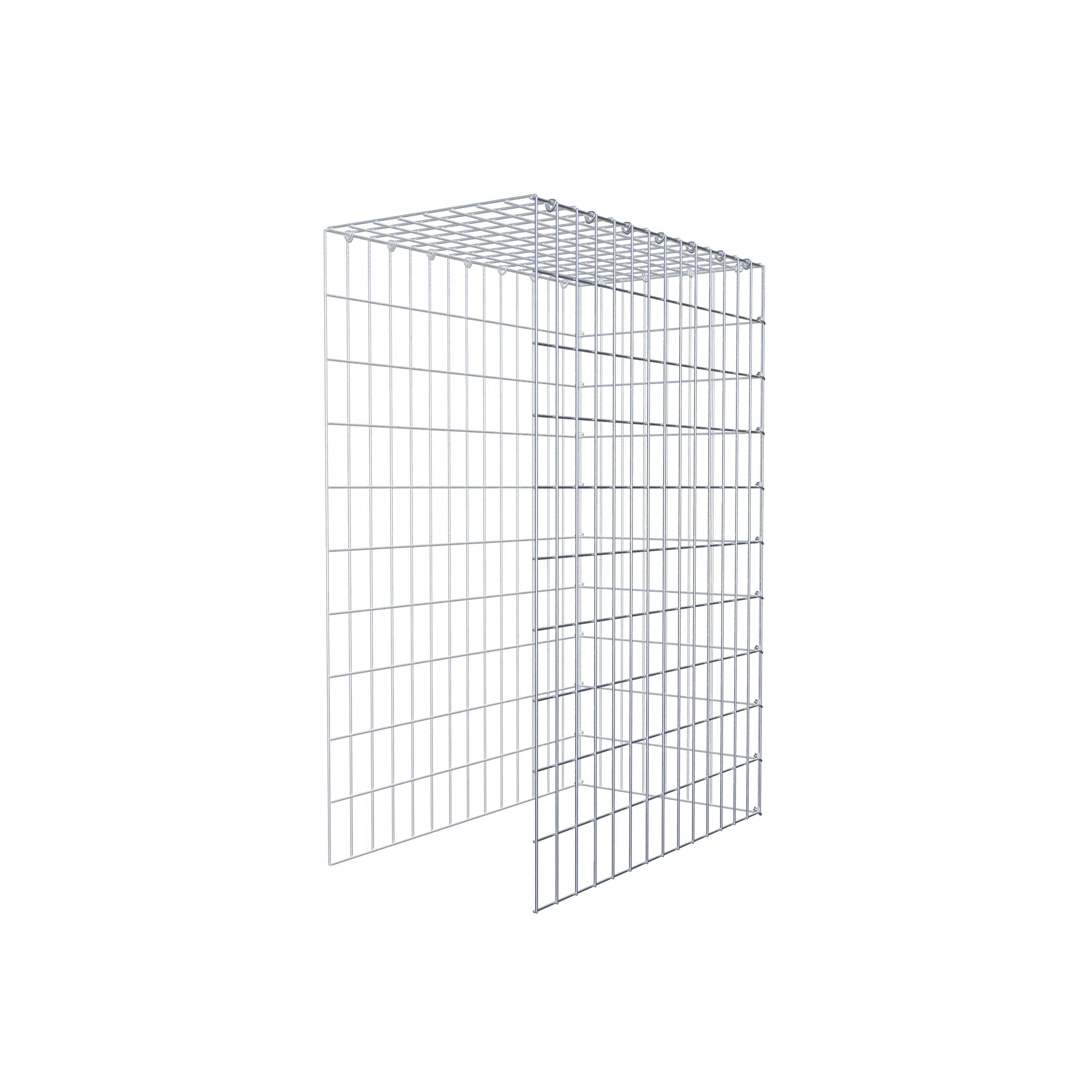 Gabion monté type 4 100 cm x 70 cm x 40 cm (L x H x P), maillage 5 cm x 10 cm, anneau en C