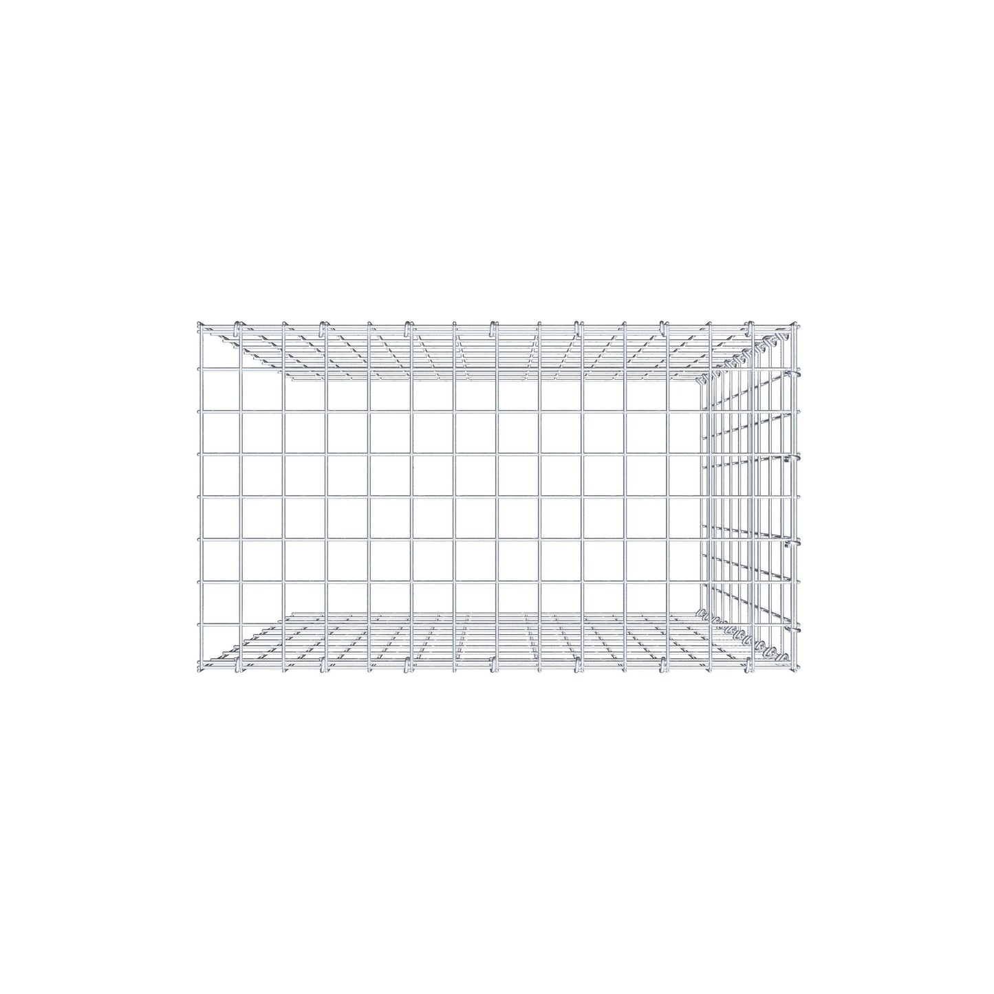 Mounted gabion type 4 100 cm x 70 cm x 40 cm (L x H x D), mesh size 5 cm x 10 cm, C-ring