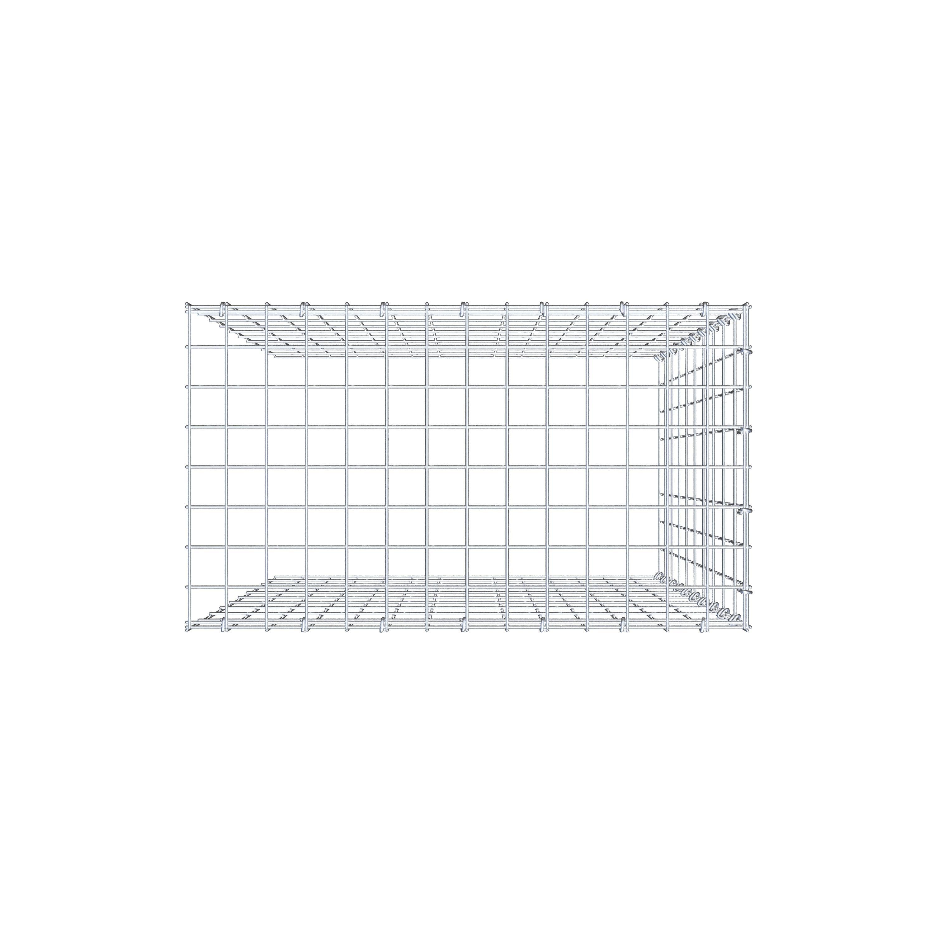 Gabion monté type 4 100 cm x 70 cm x 40 cm (L x H x P), maillage 5 cm x 10 cm, anneau en C