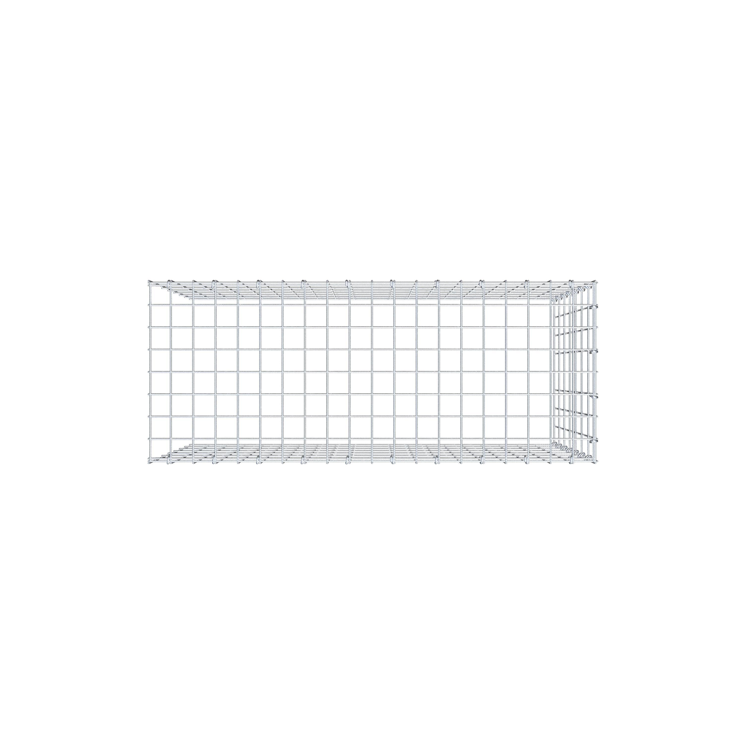 Gabion monté type 4 100 cm x 70 cm x 40 cm (L x H x P), maillage 5 cm x 10 cm, anneau en C