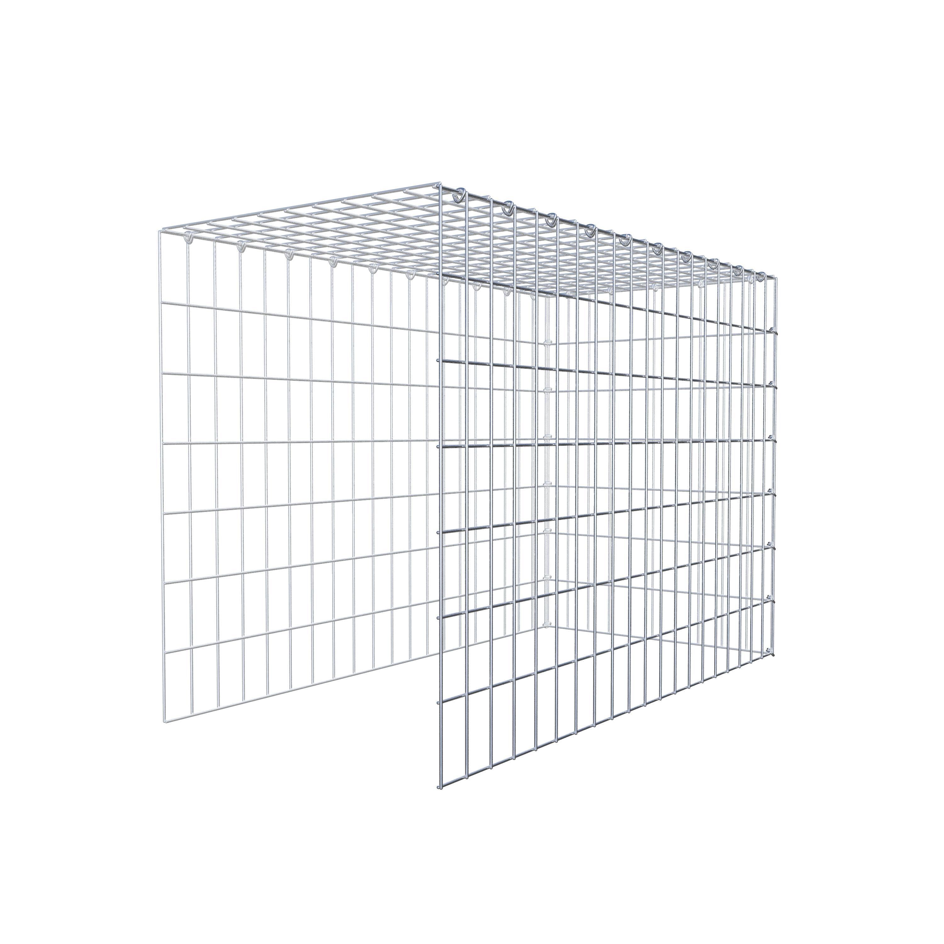 Gabion monté type 4 100 cm x 70 cm x 50 cm (L x H x P), maillage 5 cm x 10 cm, anneau en C