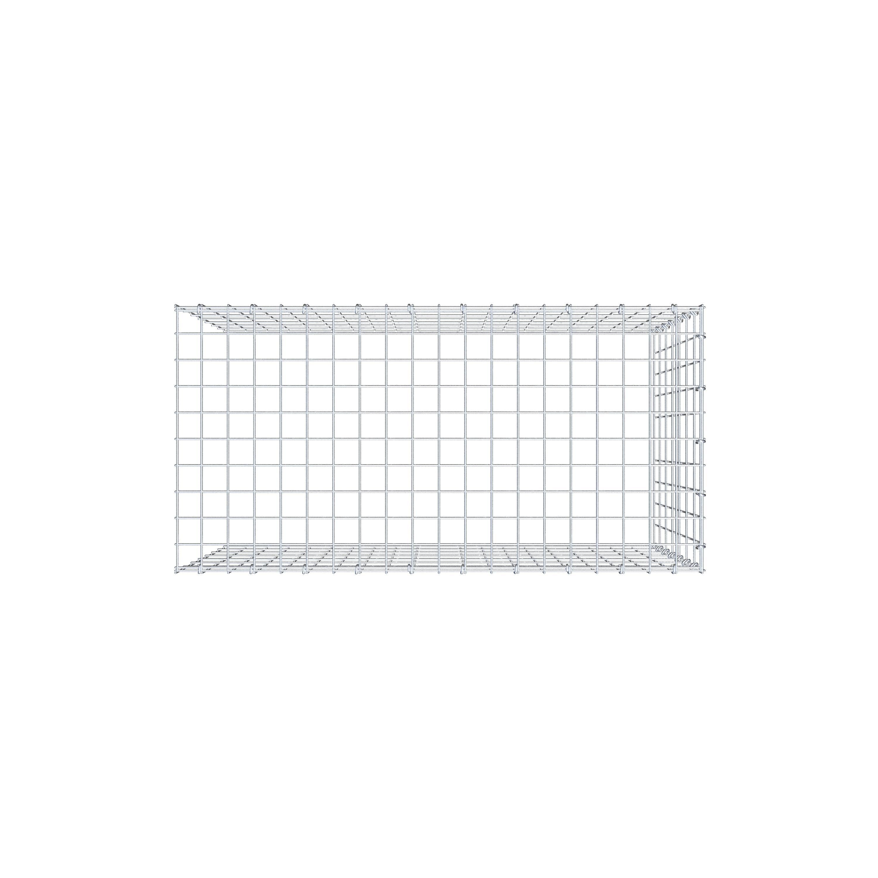 Gabion monté type 4 100 cm x 70 cm x 50 cm (L x H x P), maillage 5 cm x 10 cm, anneau en C