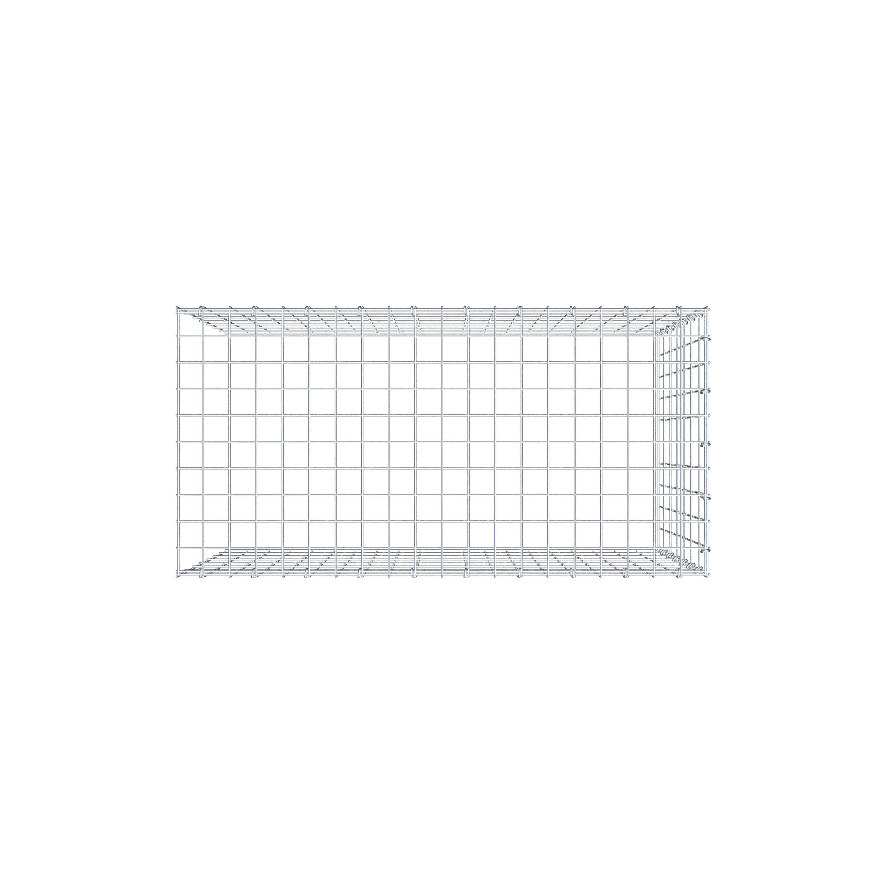 Mounted gabion type 4 100 cm x 70 cm x 50 cm (L x H x D), mesh size 5 cm x 10 cm, C-ring