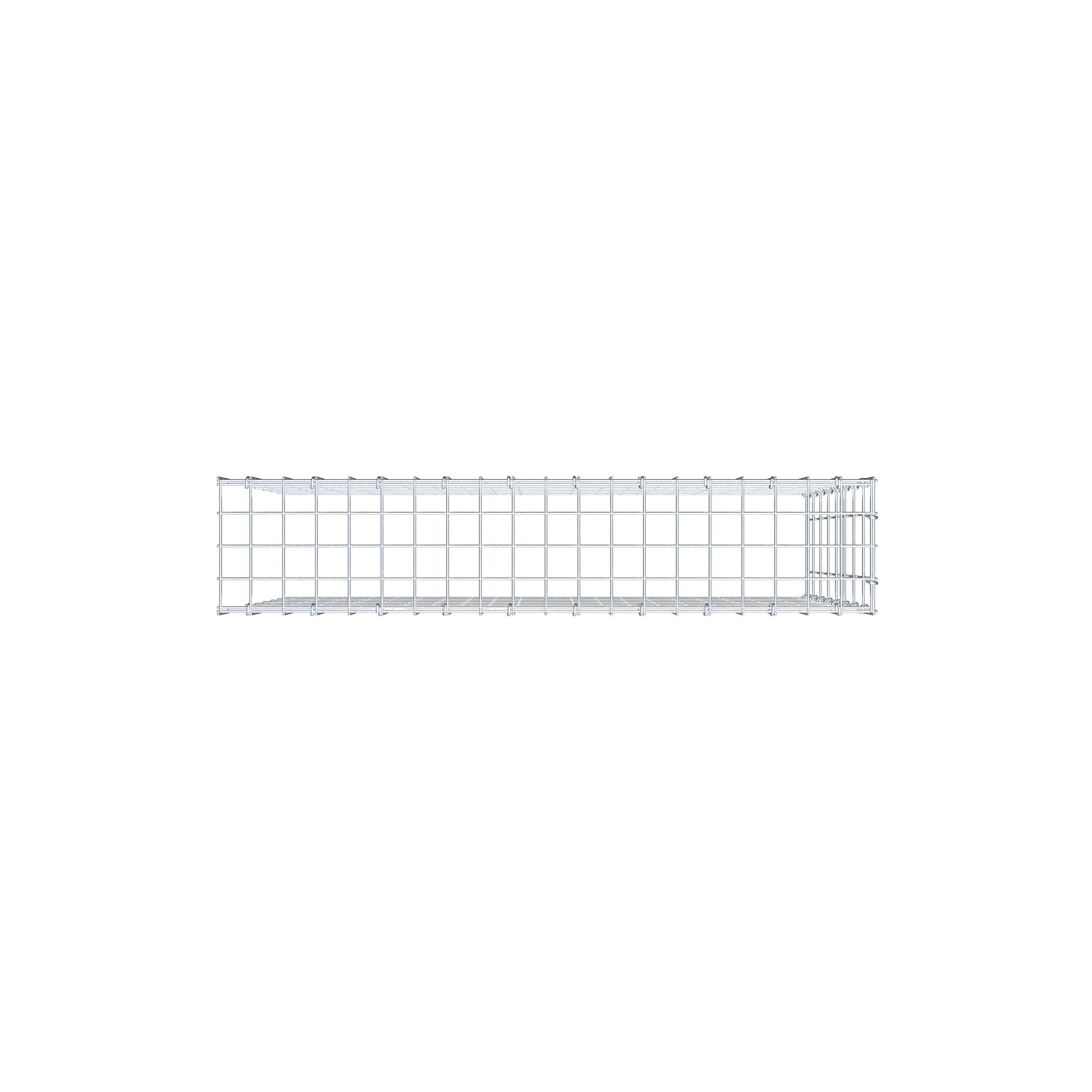 Gabion monté type 4 100 cm x 80 cm x 20 cm (L x H x P), maillage 5 cm x 10 cm, anneau en C