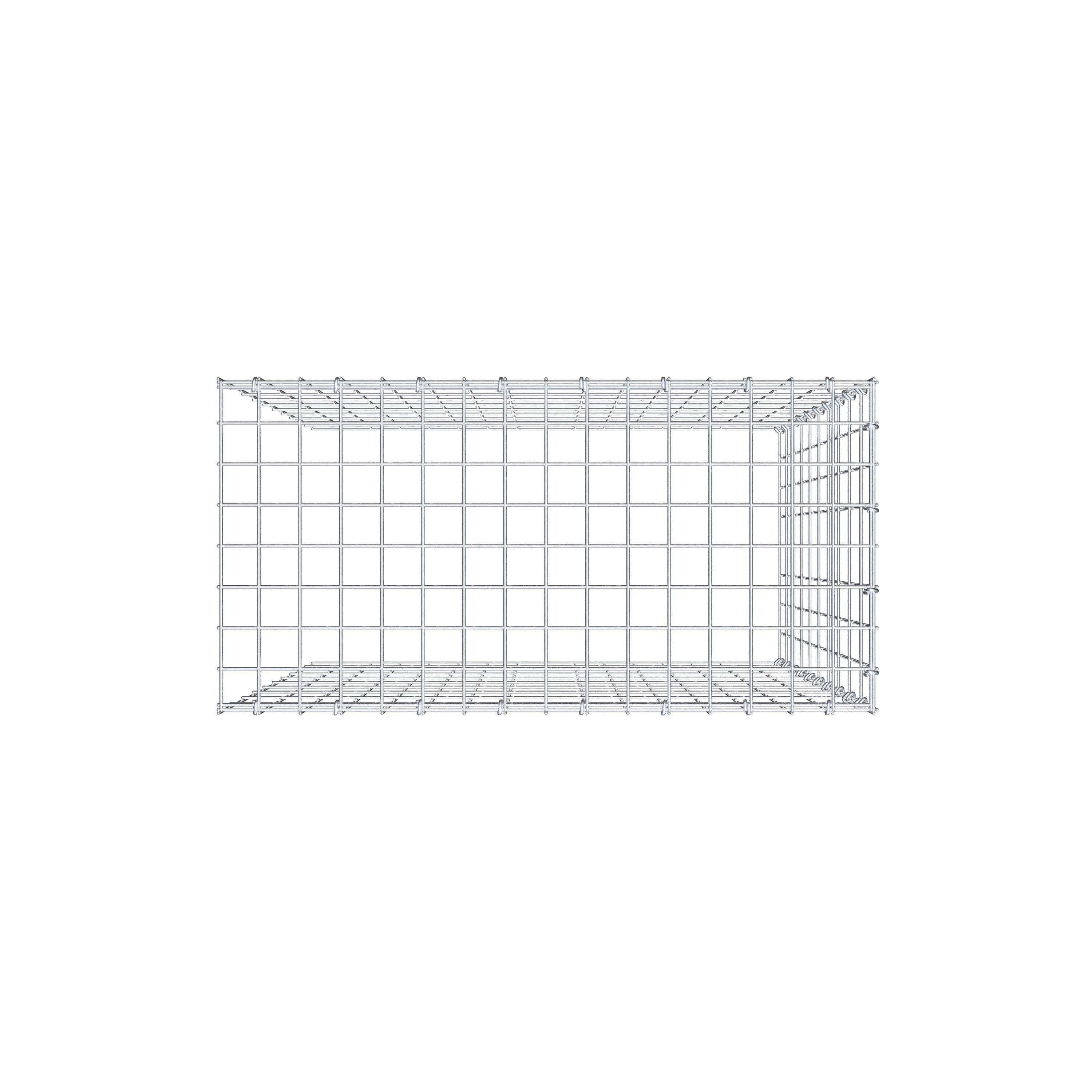 Gabion monté type 4 100 cm x 80 cm x 40 cm (L x H x P), maillage 5 cm x 10 cm, anneau en C